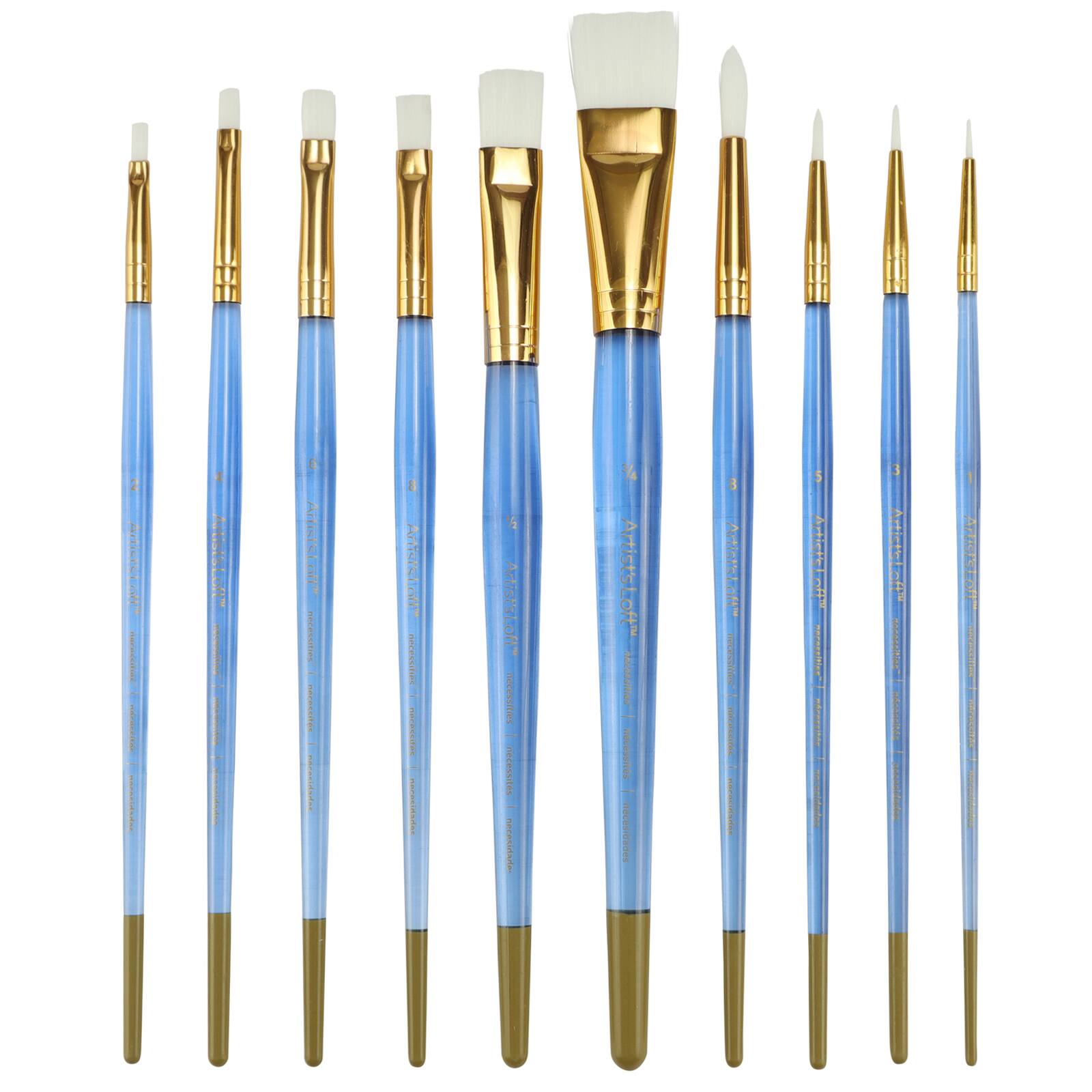 Size 20 Gold Line Acrylic Flat Brush Professional Artists Painting Craft Tools 
