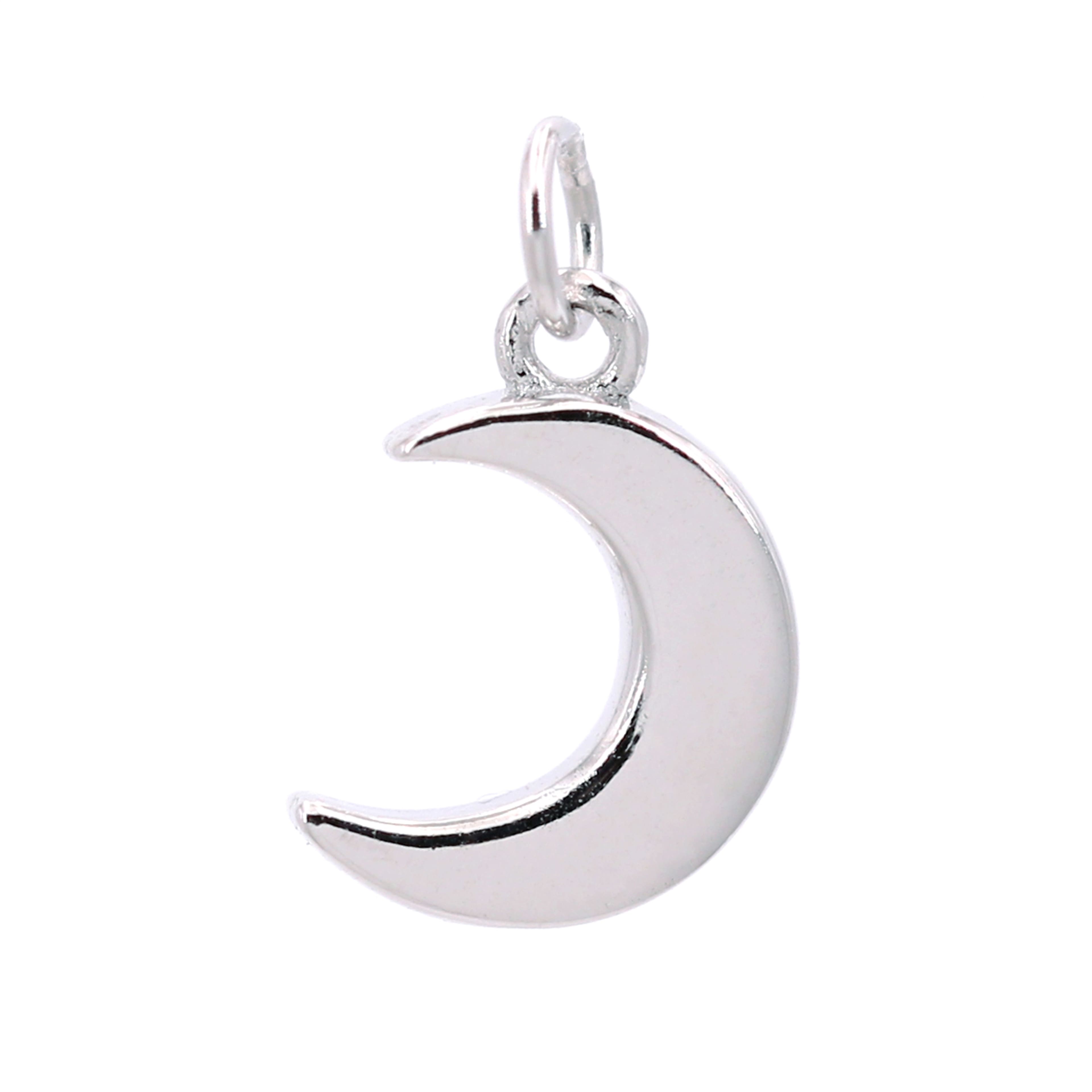 12 Pack: Sterling Silver Moon Icon Charm by Bead Landing™