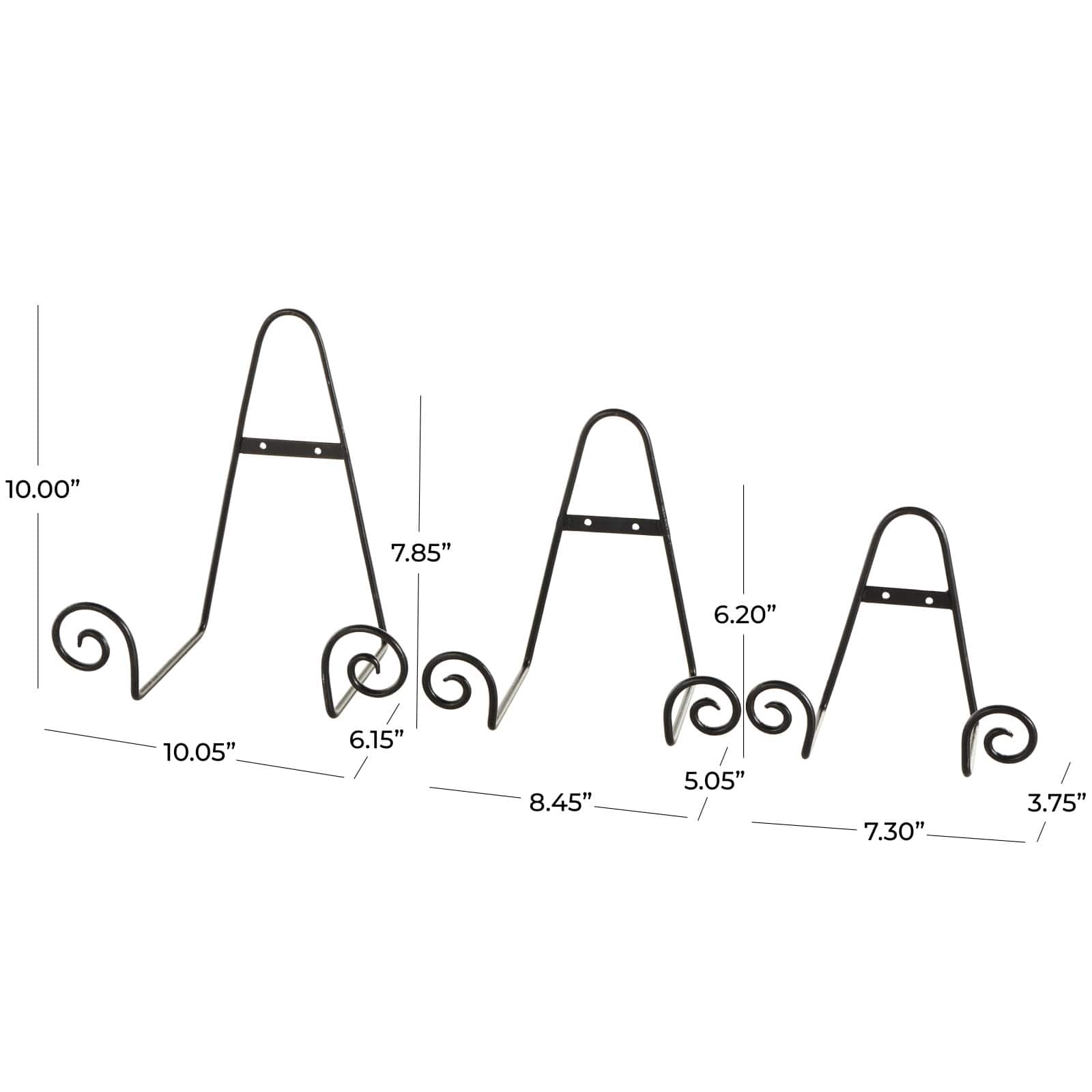 Black Metal Scroll Hanging Wall Rack Display Easel Set