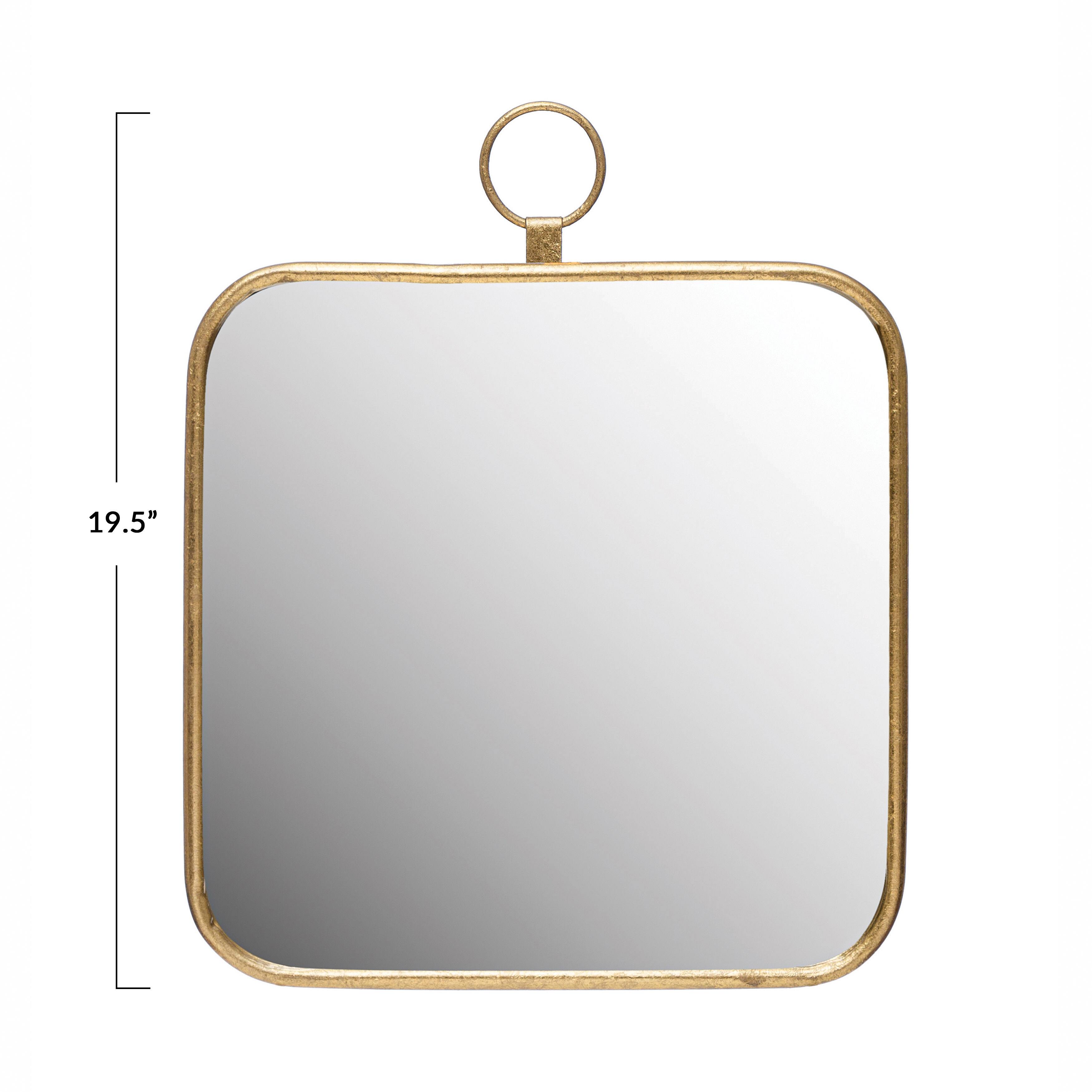 Hello Honey® Gold Finish Rounded Edge Square Metal Framed Wall Mirror