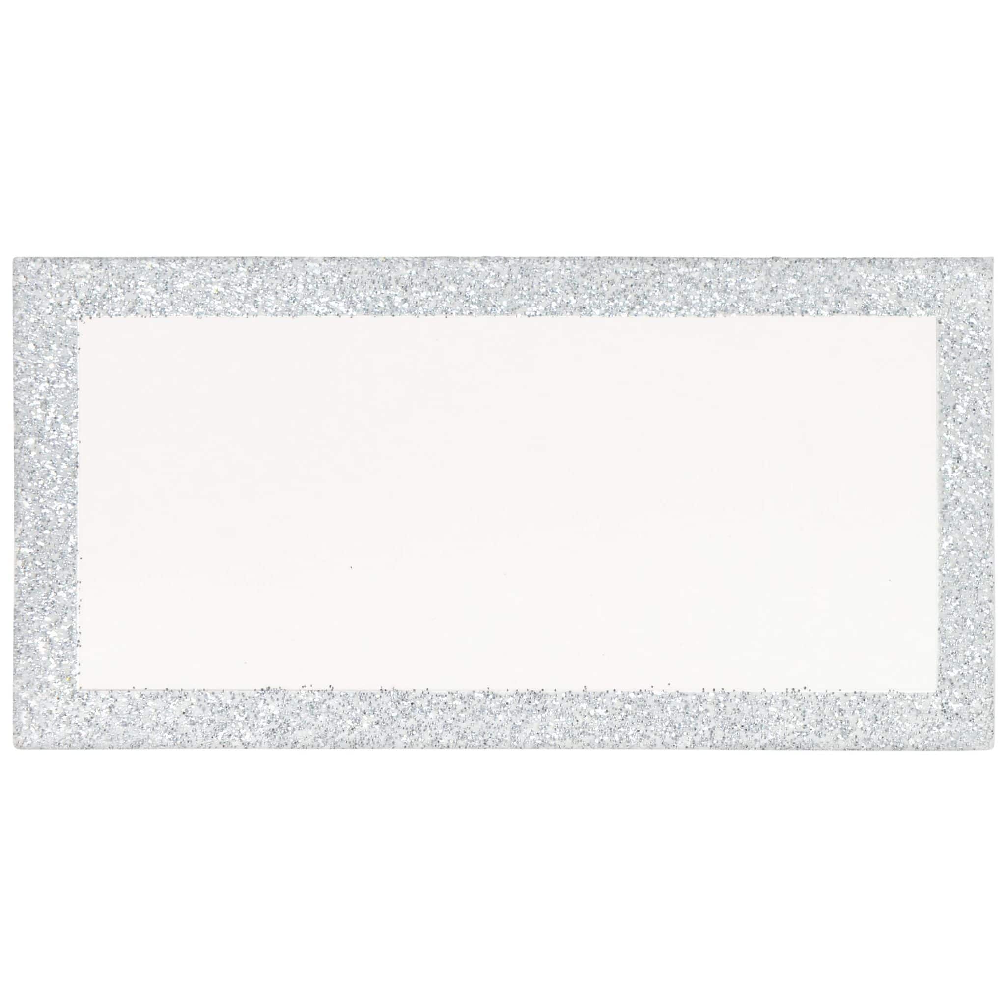 Silver Glitter Place Cards, 100ct.
