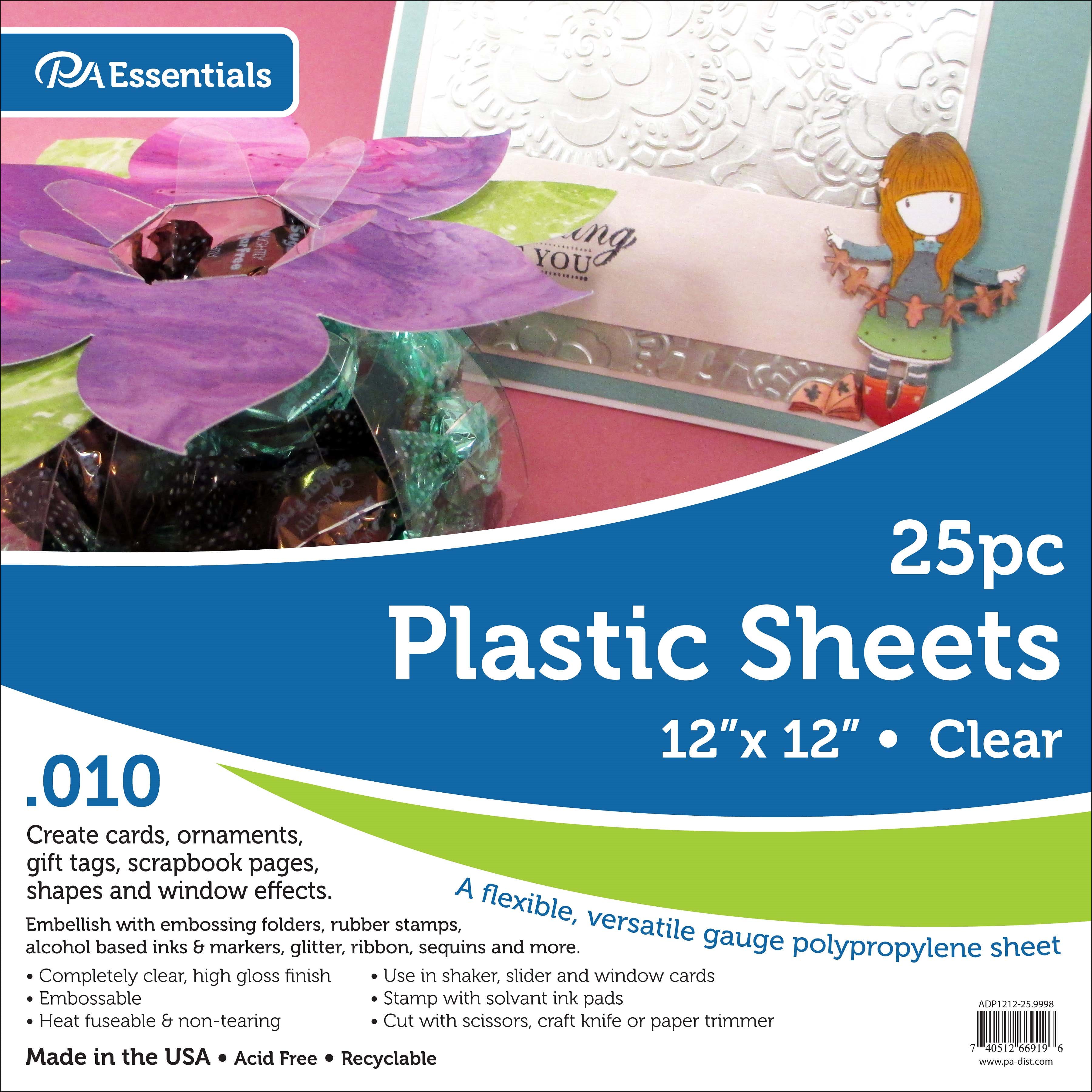 6 Clear Plastic Sheets 12 by 12