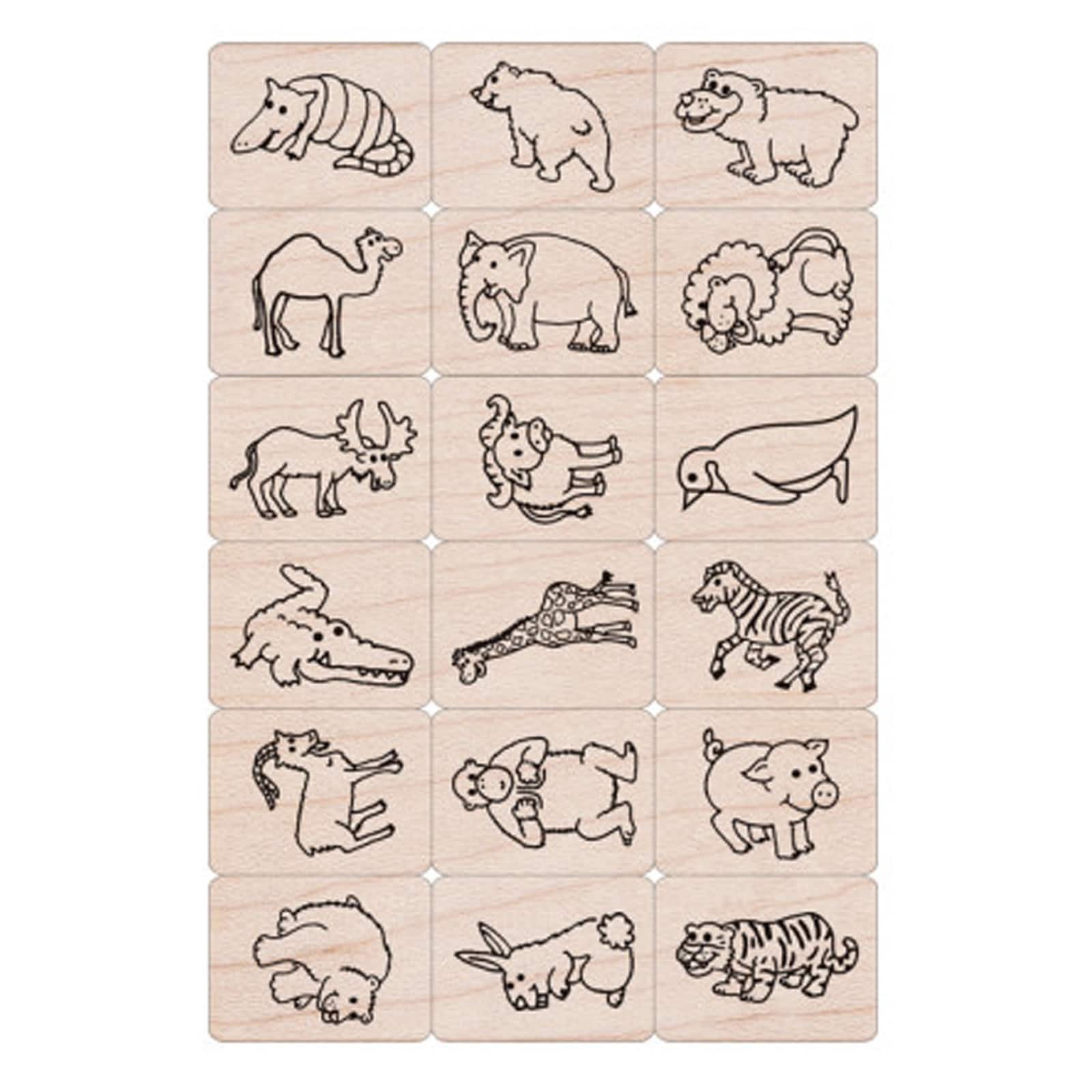 Hero Arts&#xAE; Ink &#x27;n&#x27; Stamp Woodblock Fun Animals Stamps