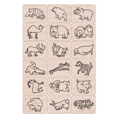 Hero Arts Ink 'n' Stamp Woodblock Fun Animals Stamps | Michaels