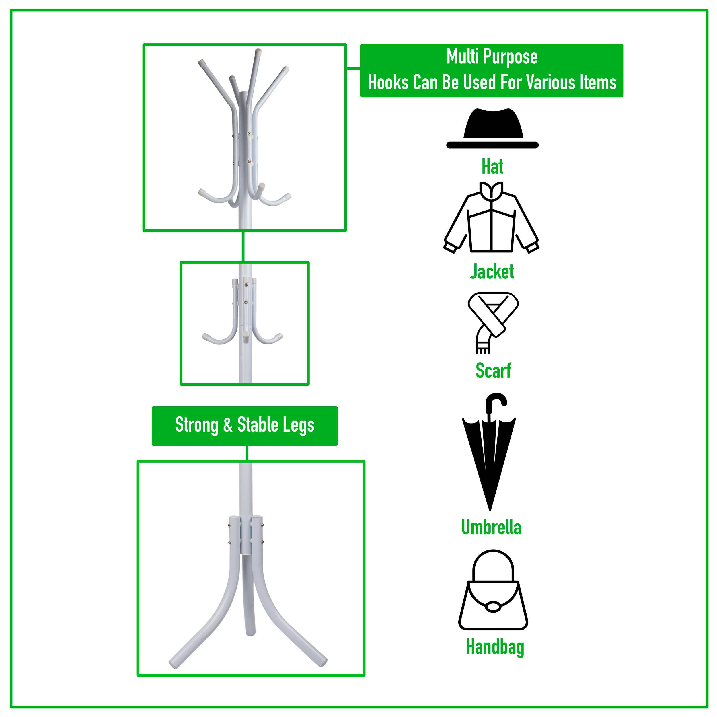 Mind Reader 67&#x22; 3-Tier 11-Hook Coat Rack