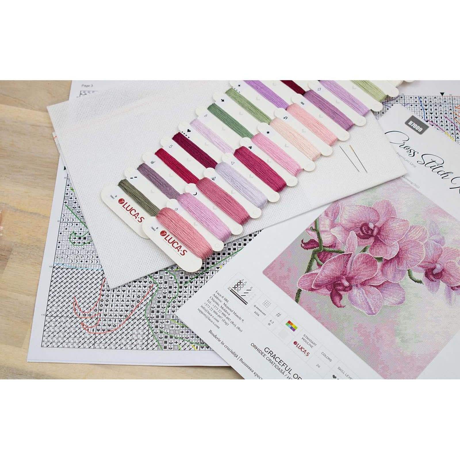 Luca-s Graceful Orchids Counted Cross Stitch Kit