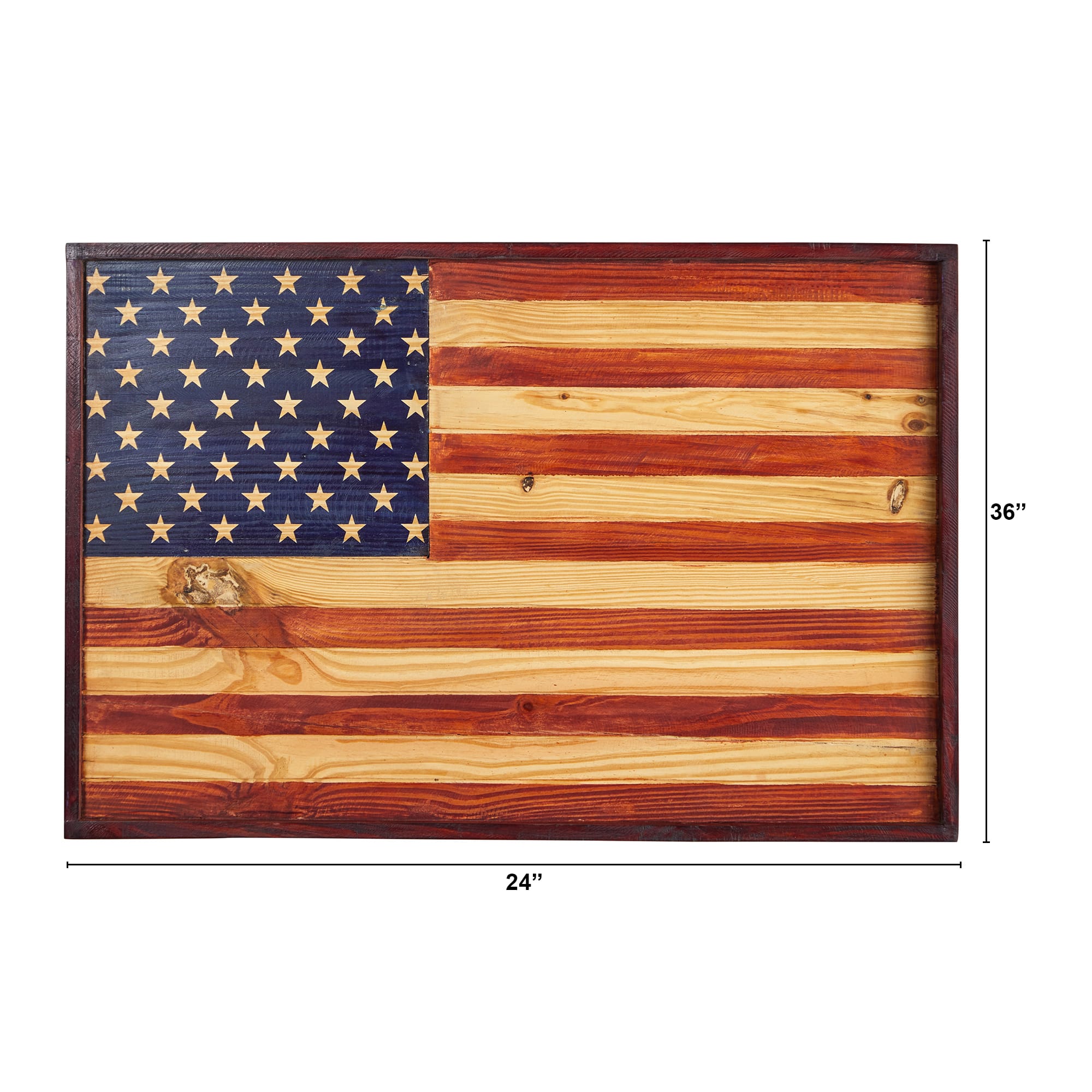 36&#x22; Wood American Flag Wall D&#xE9;cor