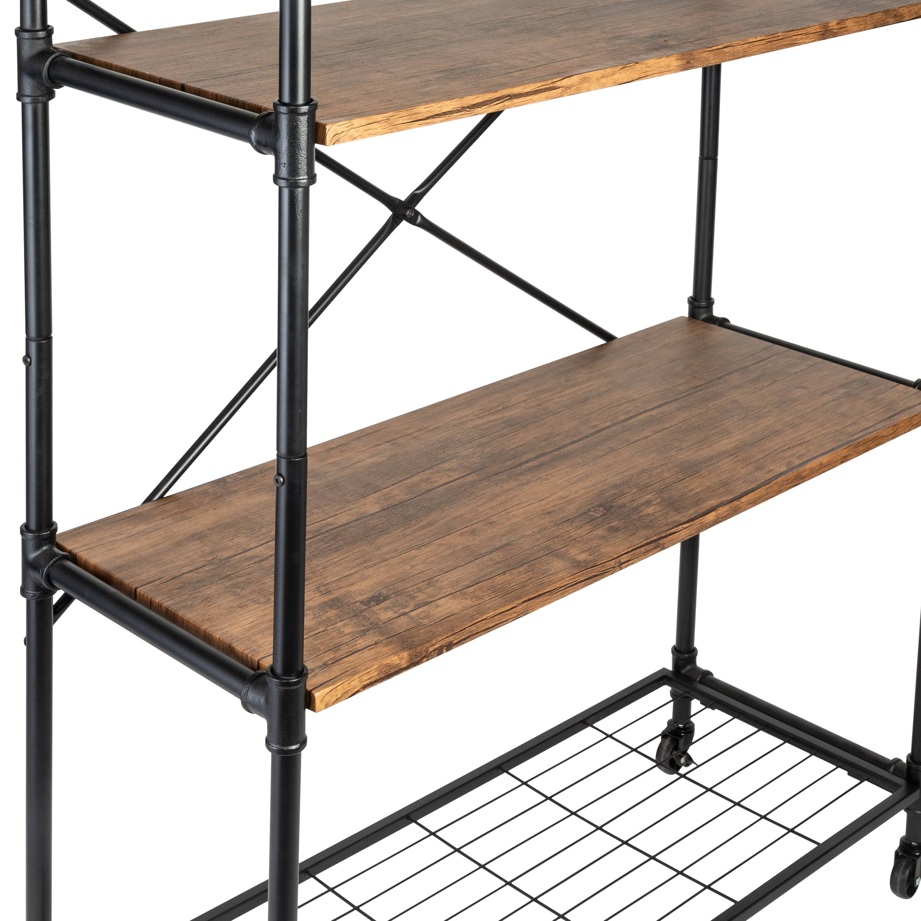 Honey Can Do 4-Tier Industrial Rolling Bookshelf