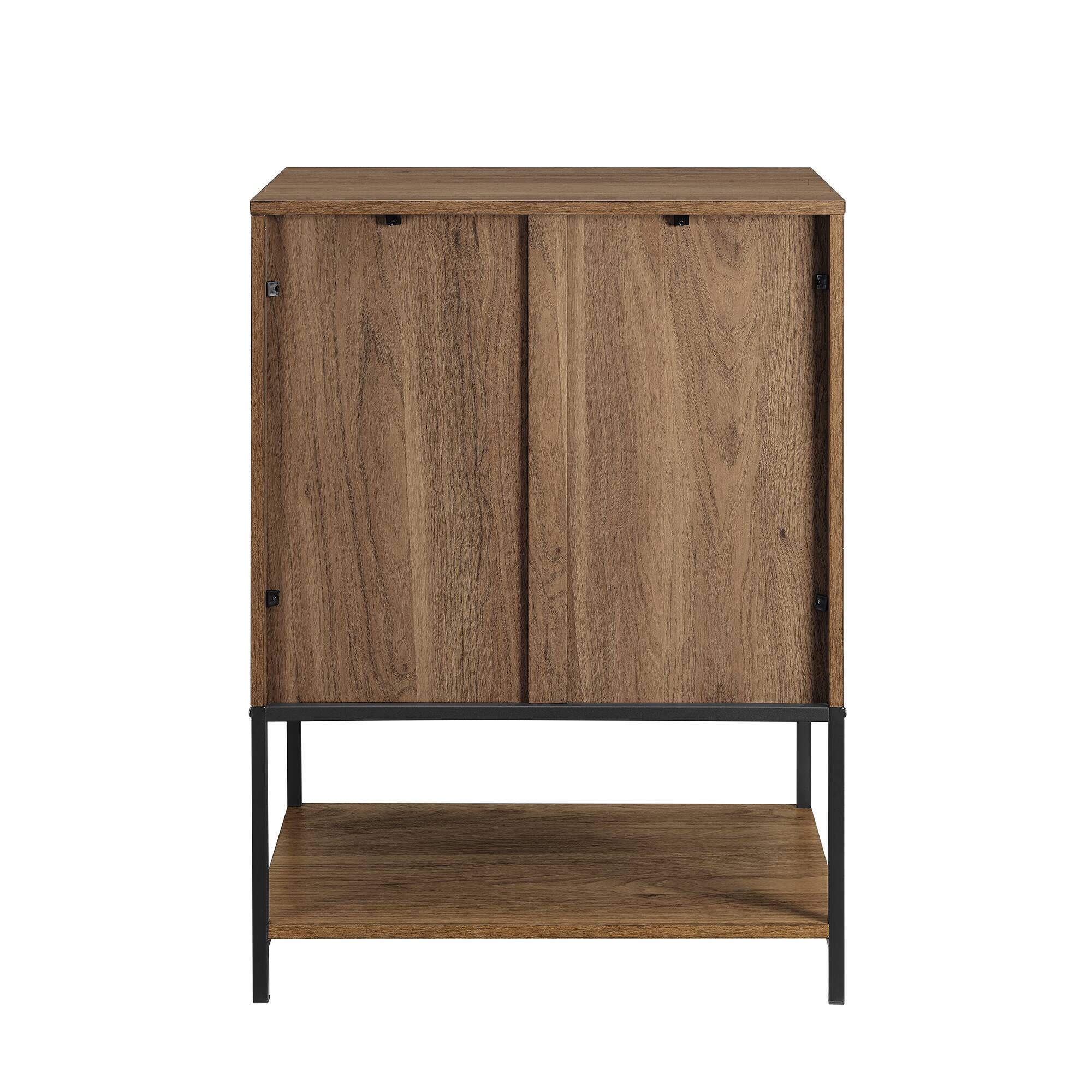 Walker Edison English Oak/White 2 Door Accent Cabinet