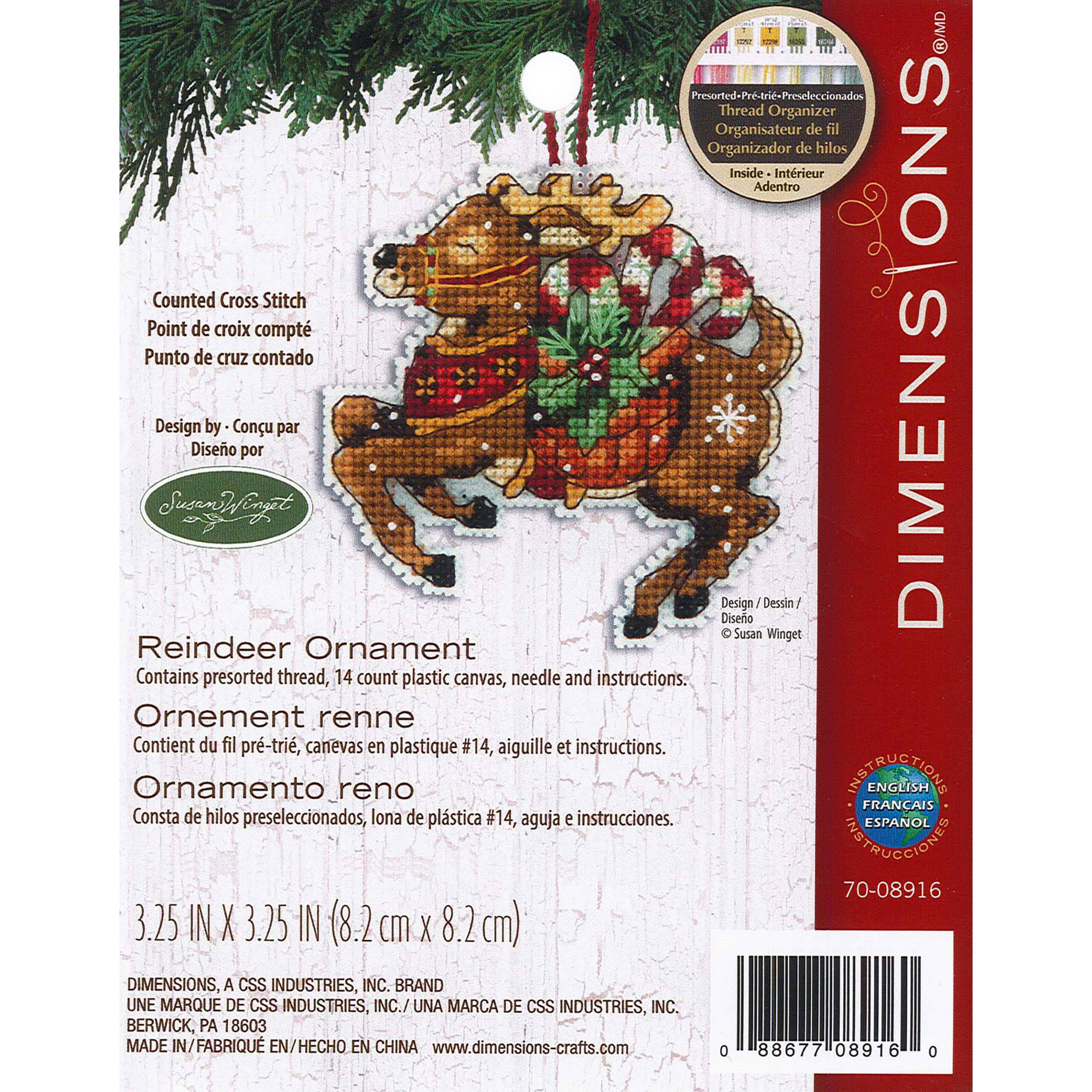 Dimensions Reindeer Ornament Counted Cross Stitch Kit