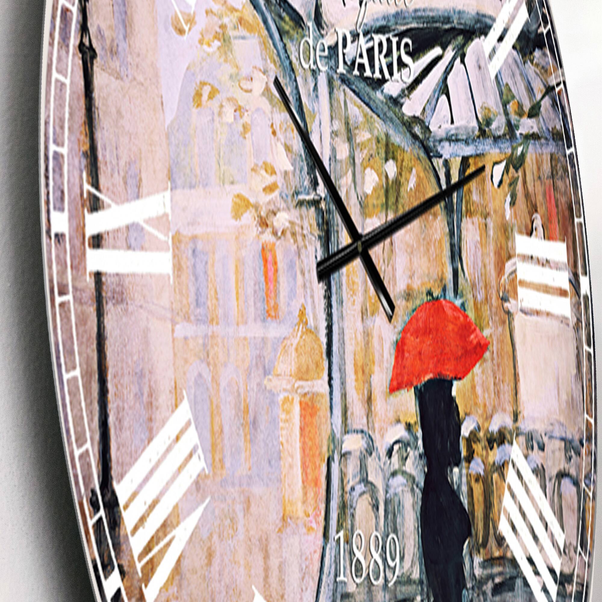 Designart 'Love In Paris Iv French Country Wall Clock