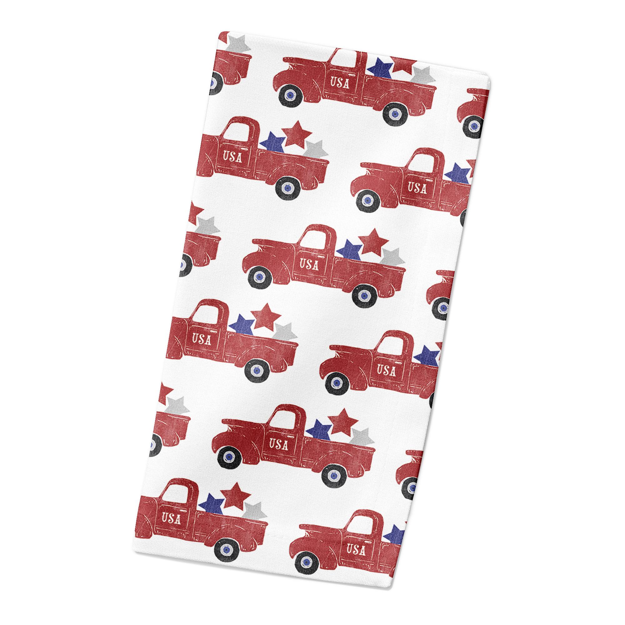 Patriotic Truck Pattern Cotton Twill Napkin