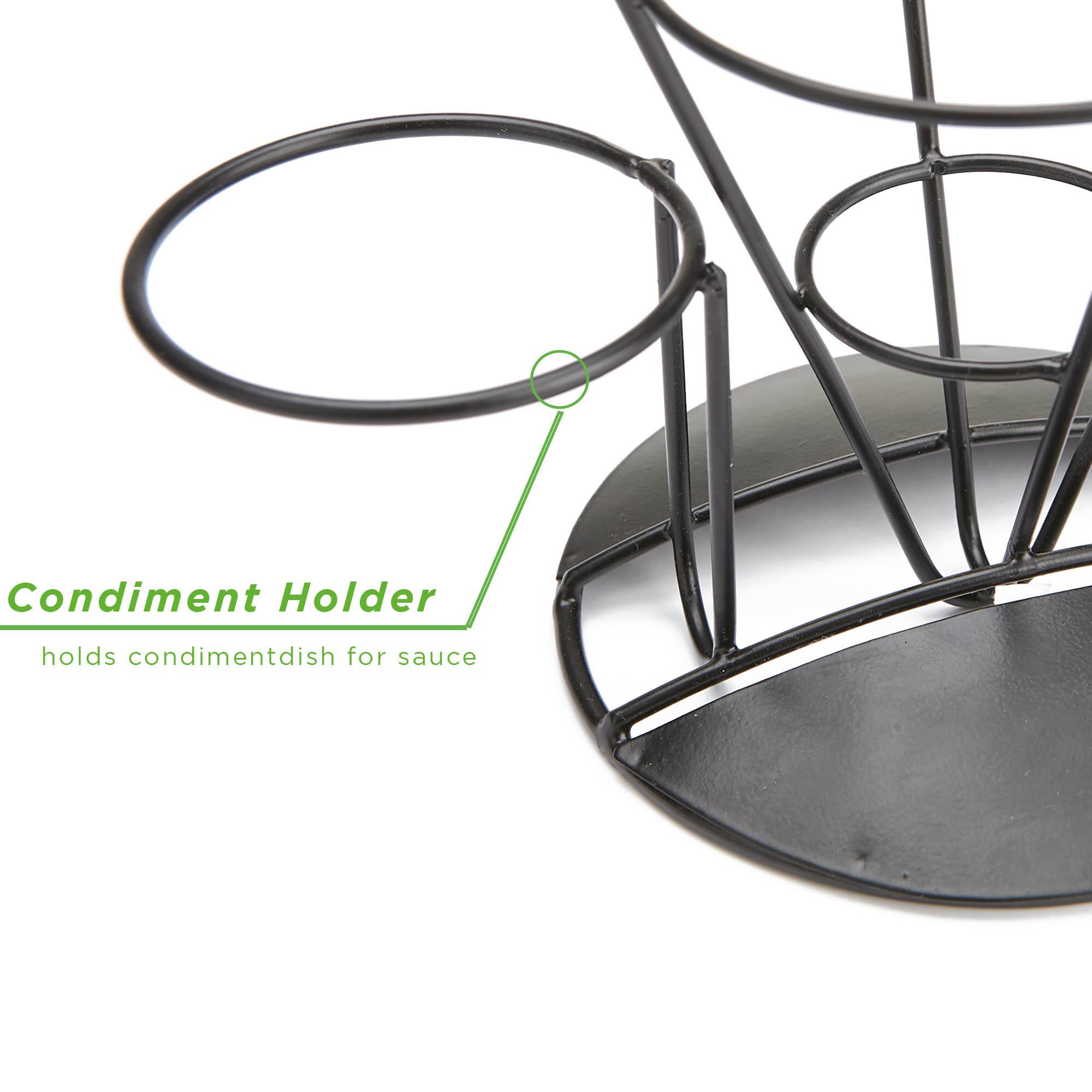 Mind Reader Black French Fries Stand and Dip Holder, 3ct.
