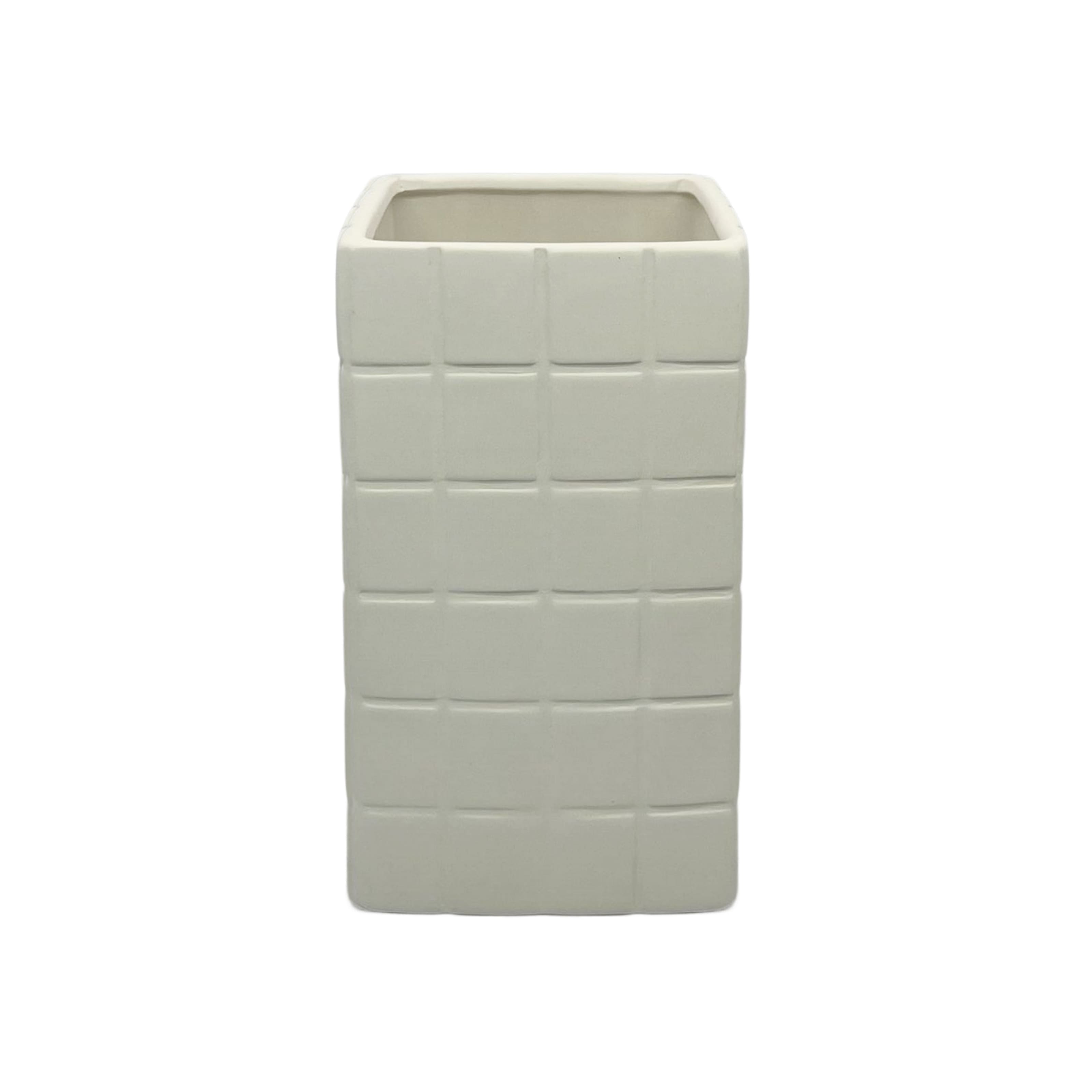 8&#x22; Square Novelty Vase DIY Ceramic D&#xE9;cor by Make Market&#xAE;