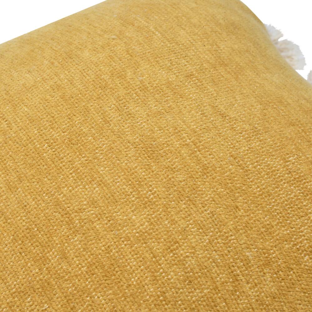 Hello Honey® Yellow Chenille Throw Pillow with Tassels
