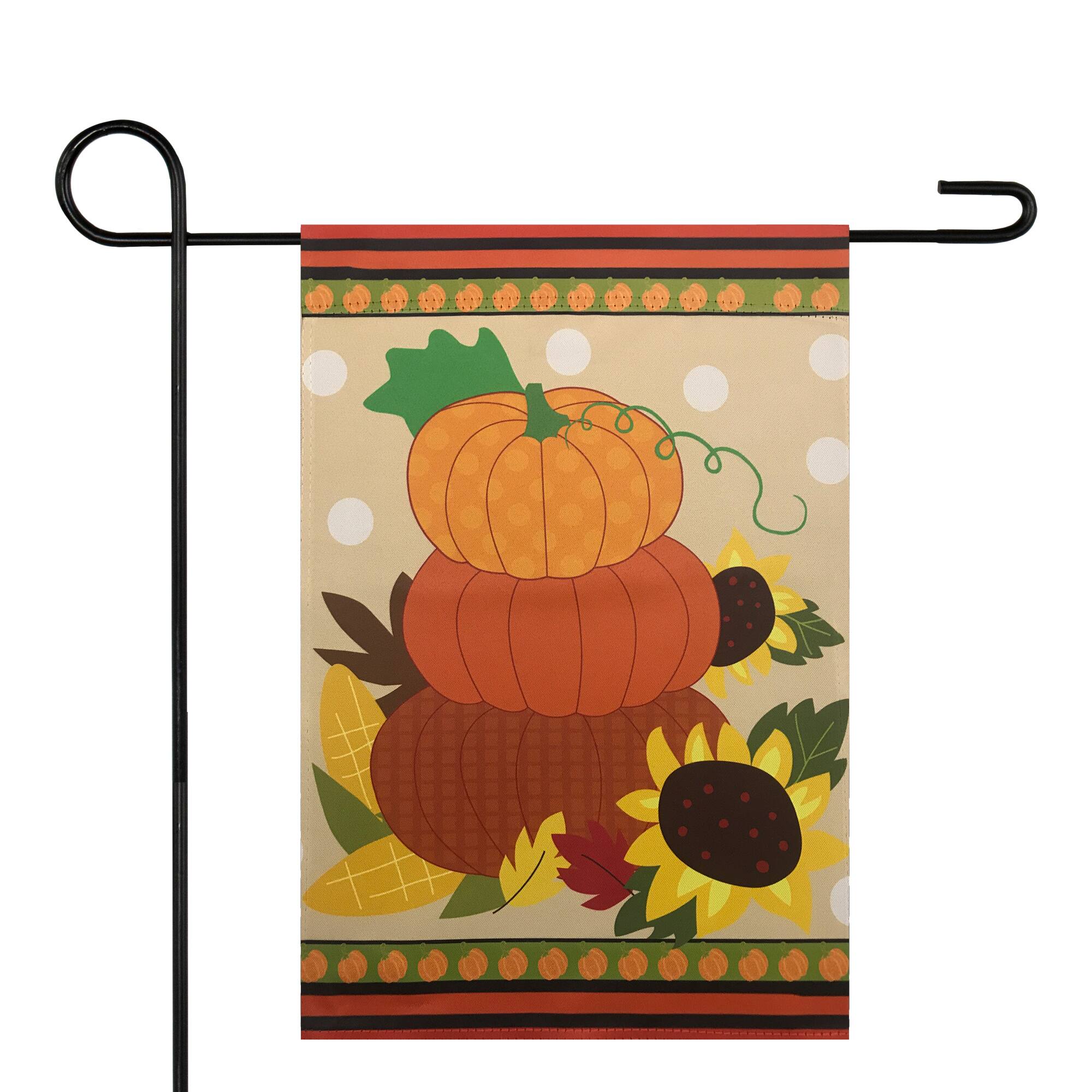 12.5&#x22; x 18&#x22; Pumpkins &#x26; Sunflowers Autumn Garden Flag