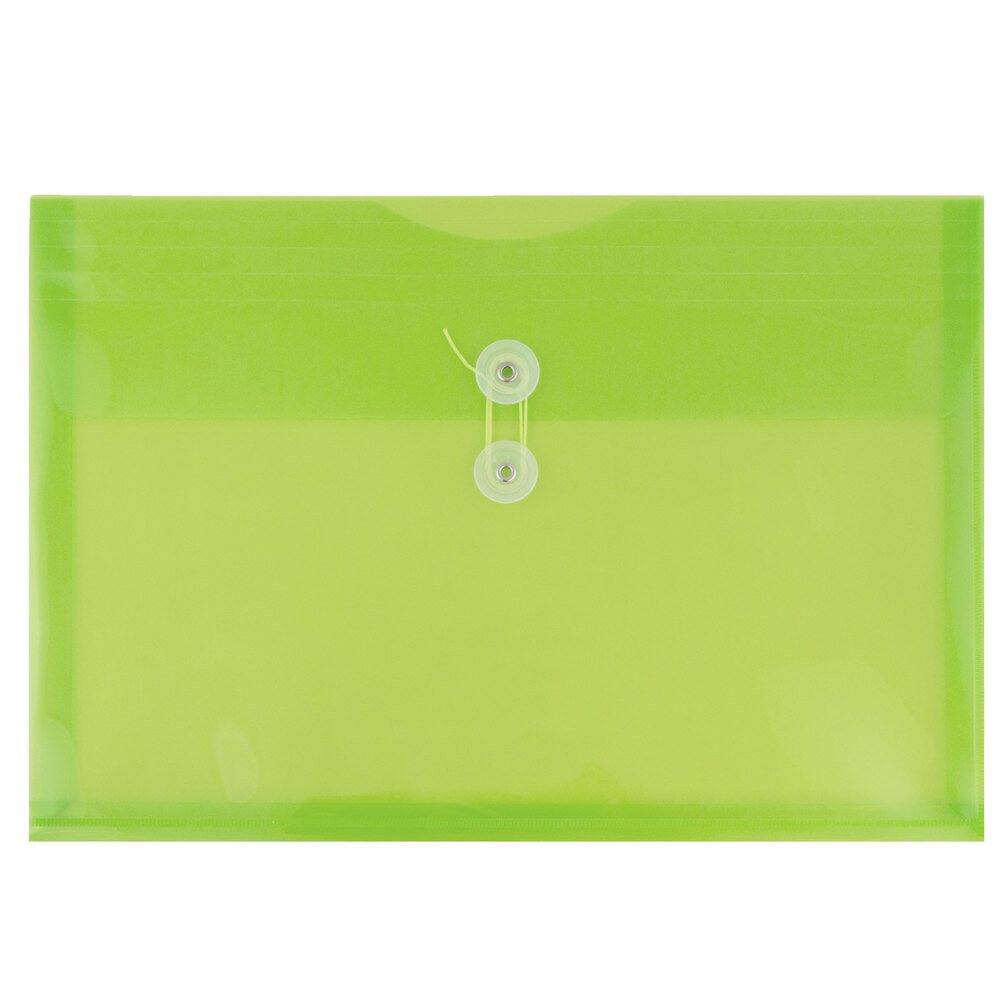 JAM Paper 9.75" x 14.5" Button & String Tie Closure Plastic Envelopes, 12ct.