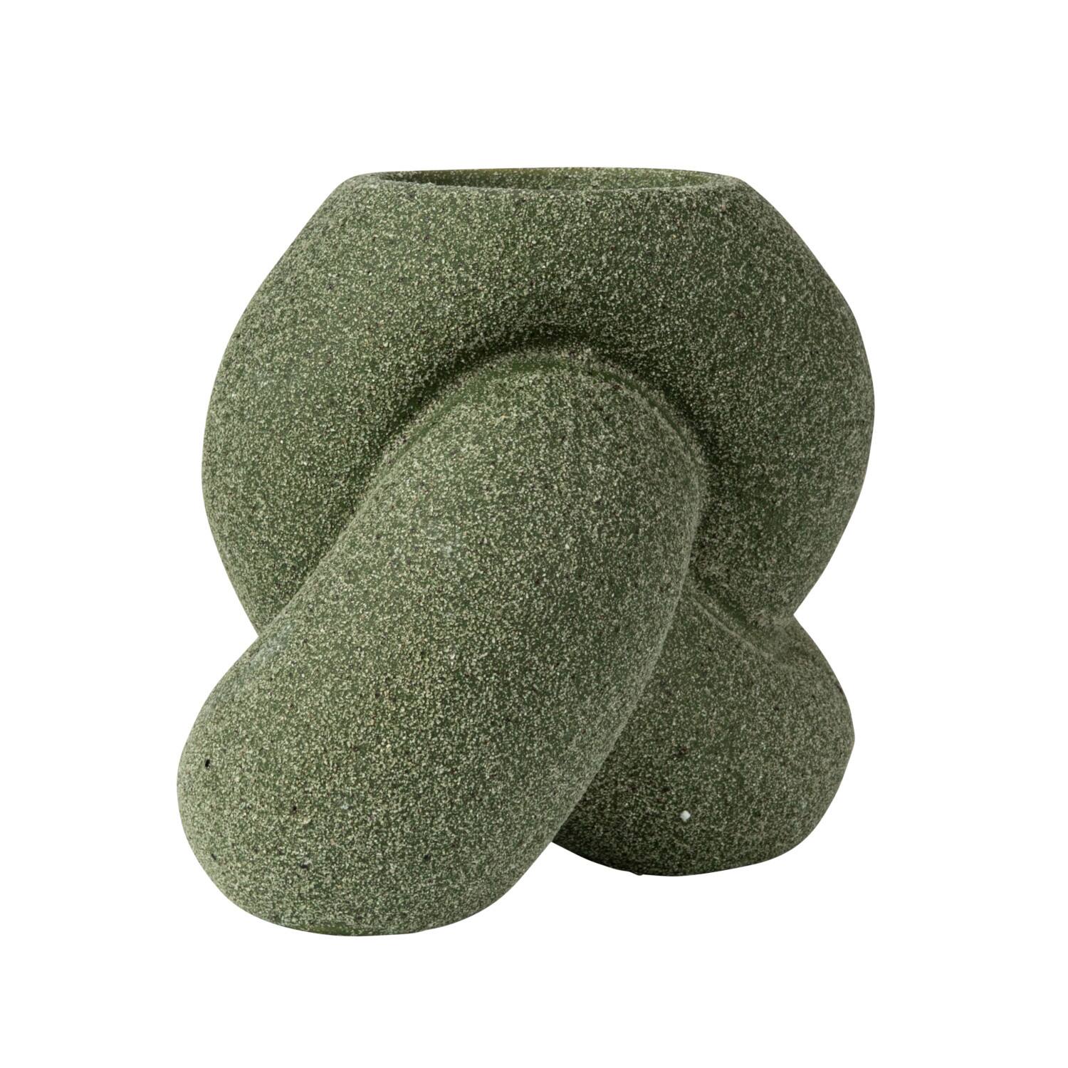 Hello Honey® 4" Green Stoneware Tealight & Taper Candle Holder