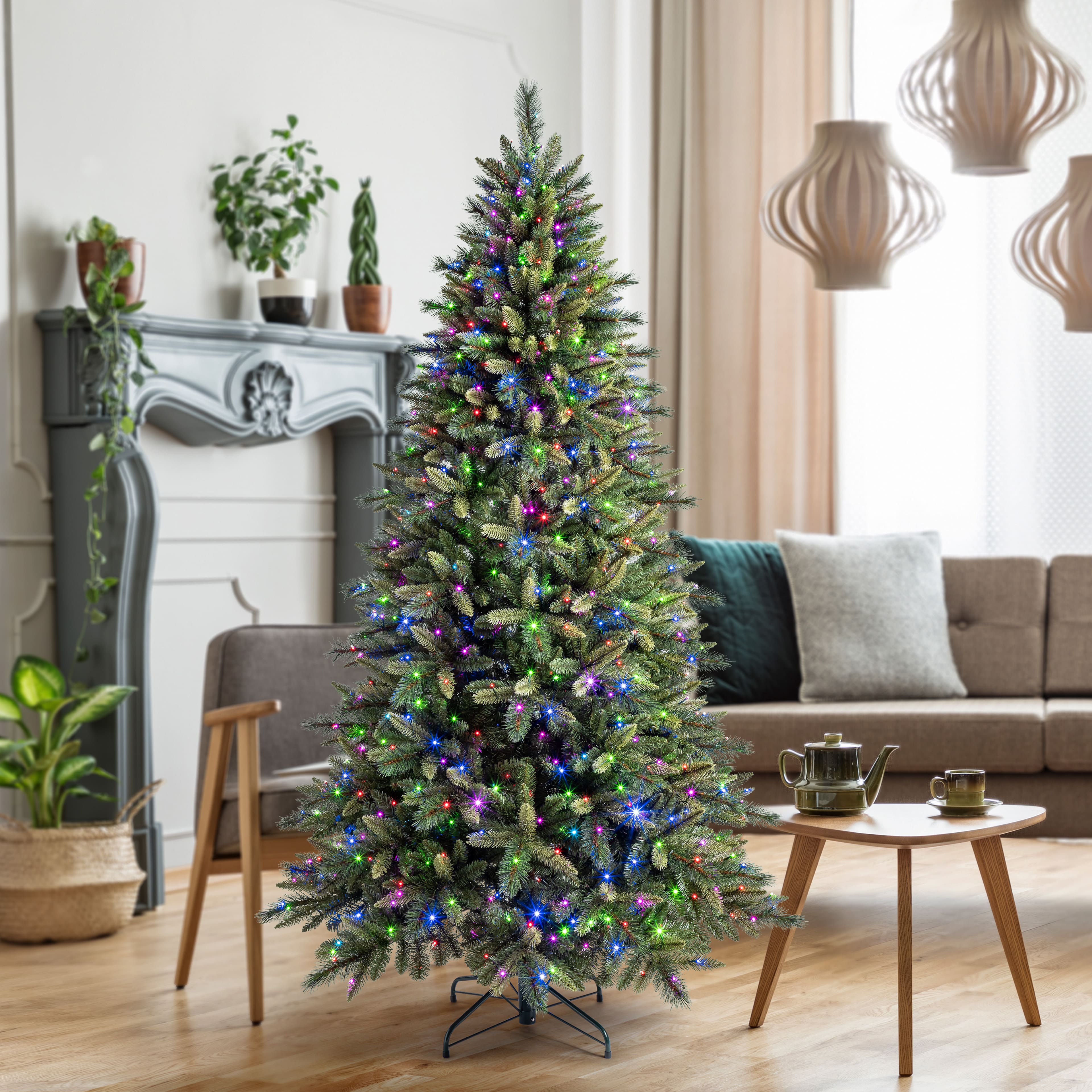 7.5ft. Pre-Lit Glendale Spruce Artificial Christmas Tree, LumaDazzle&#x2122; Color Changing LED Lights by Ashland&#xAE;