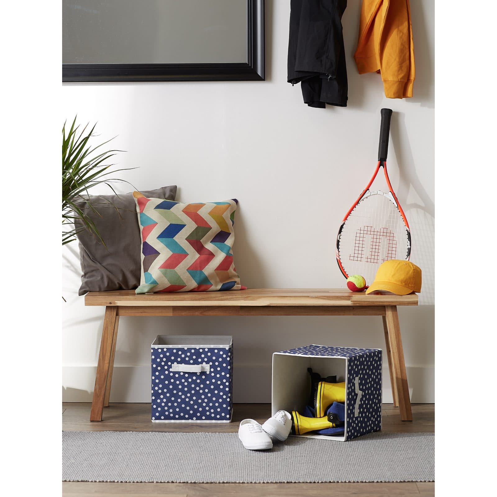 DII® 11" French Blue & White Dots Storage Cube, 2ct.