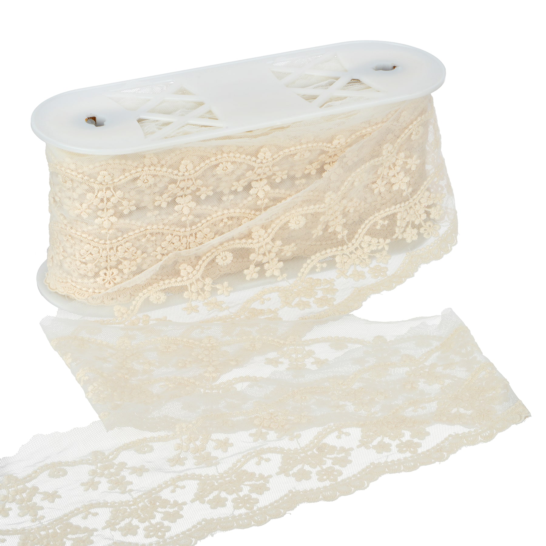 4.5&#x22; Ivory Embroidered Lace Trim by Celebrate It&#xAE;