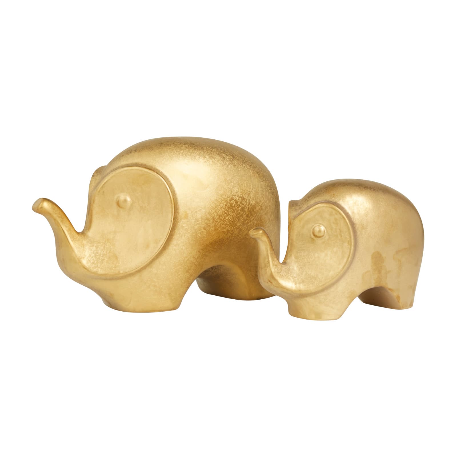 Set of 2 Gold Stoneware Glam Sculptures, 7" x 9" x 4"