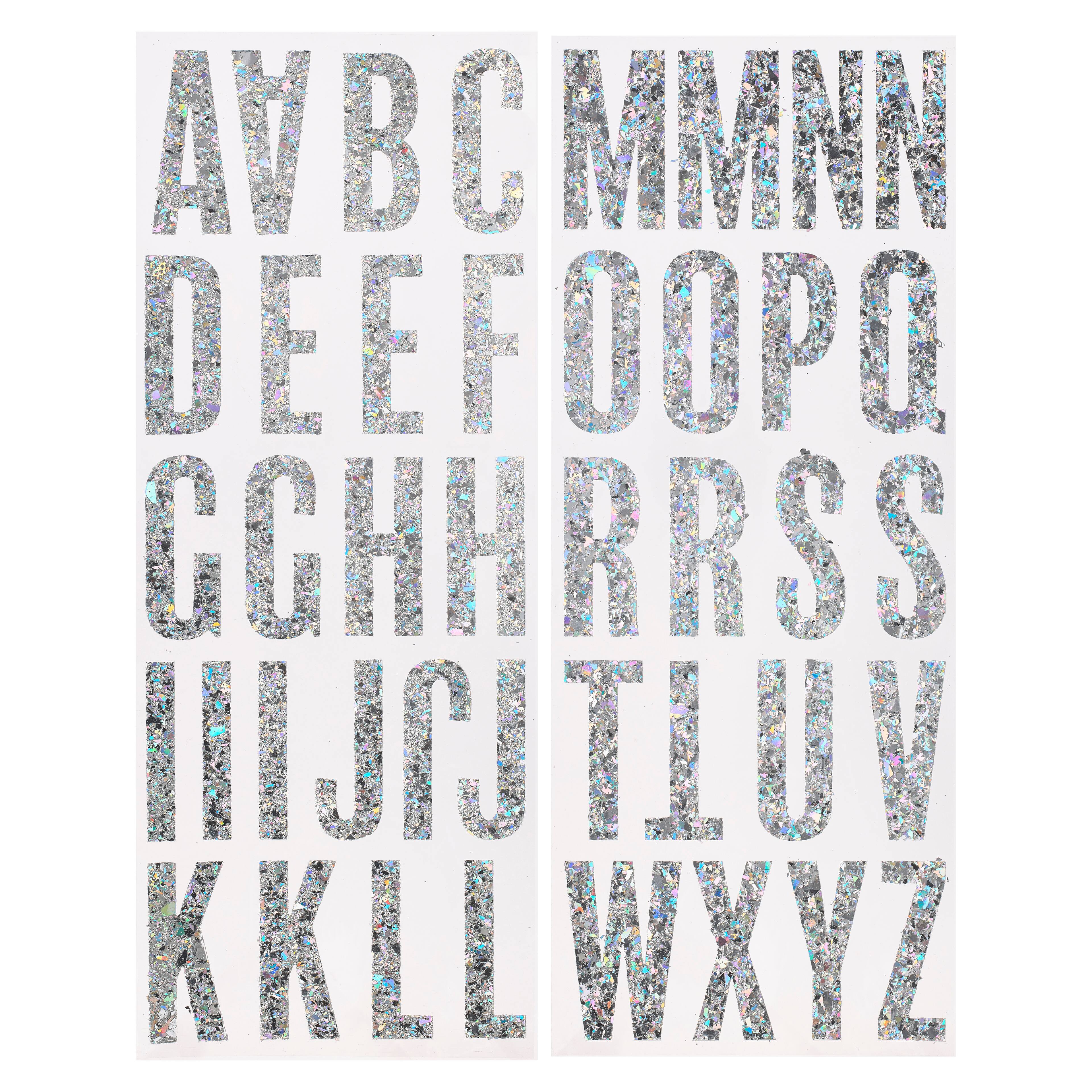 12 Packs: 42 ct. (504 total) Iridescent Chunky Glitter Alphabet Stickers by Recollections™