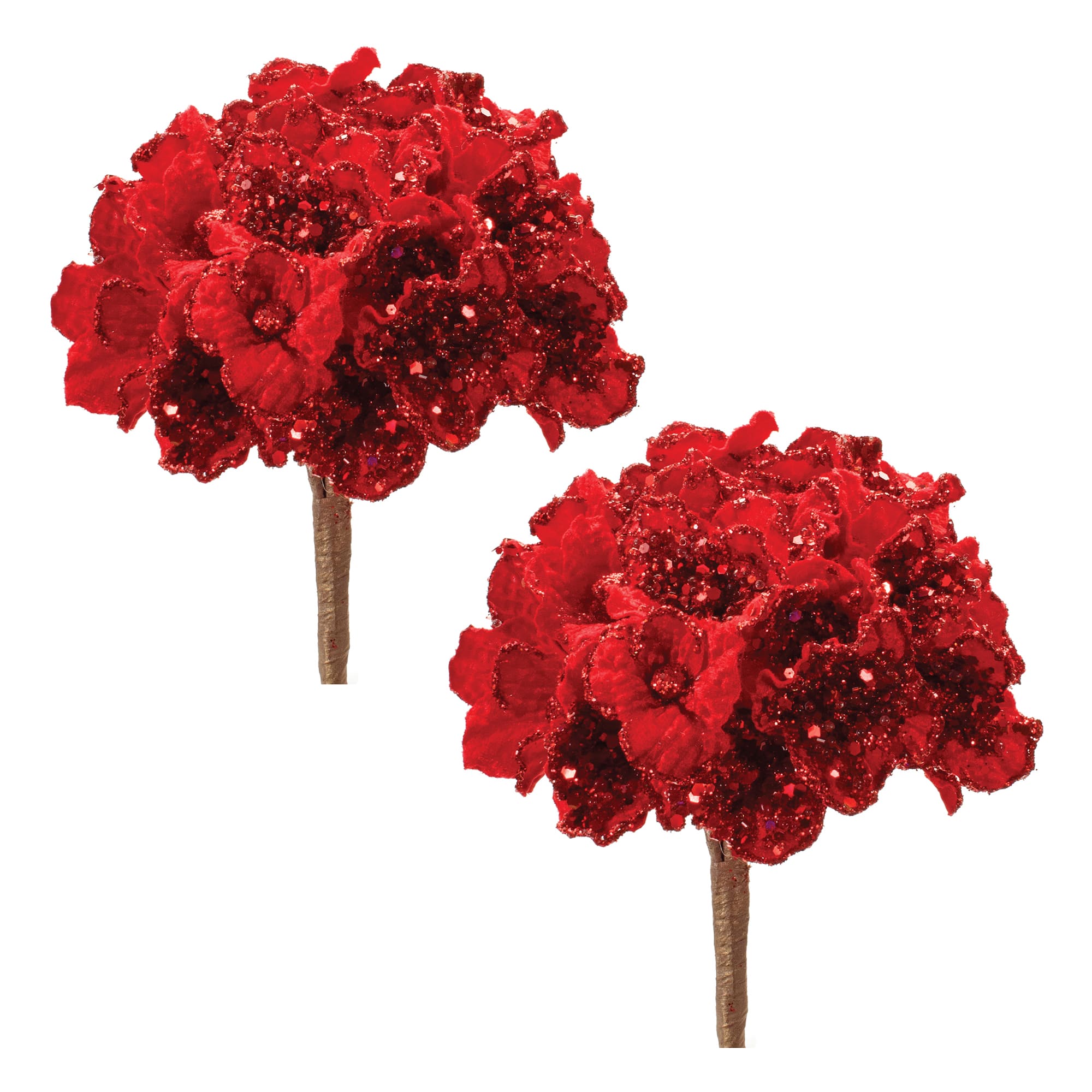 29.5" Beaded Velvet Hydrangea Flower Stems, 2ct.