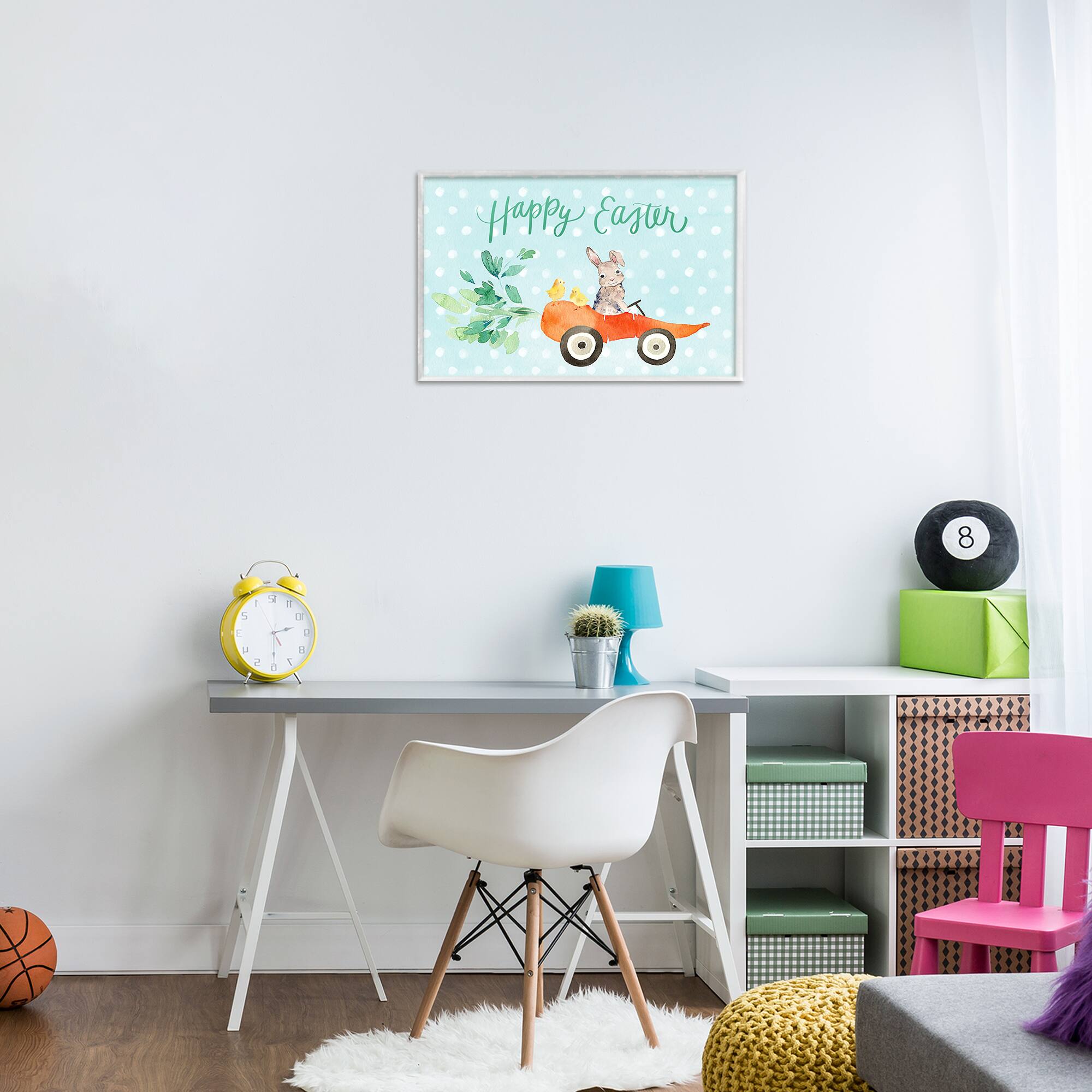 Stupell Industries Easter Carrot Car Bunny Framed Giclée Wall Art