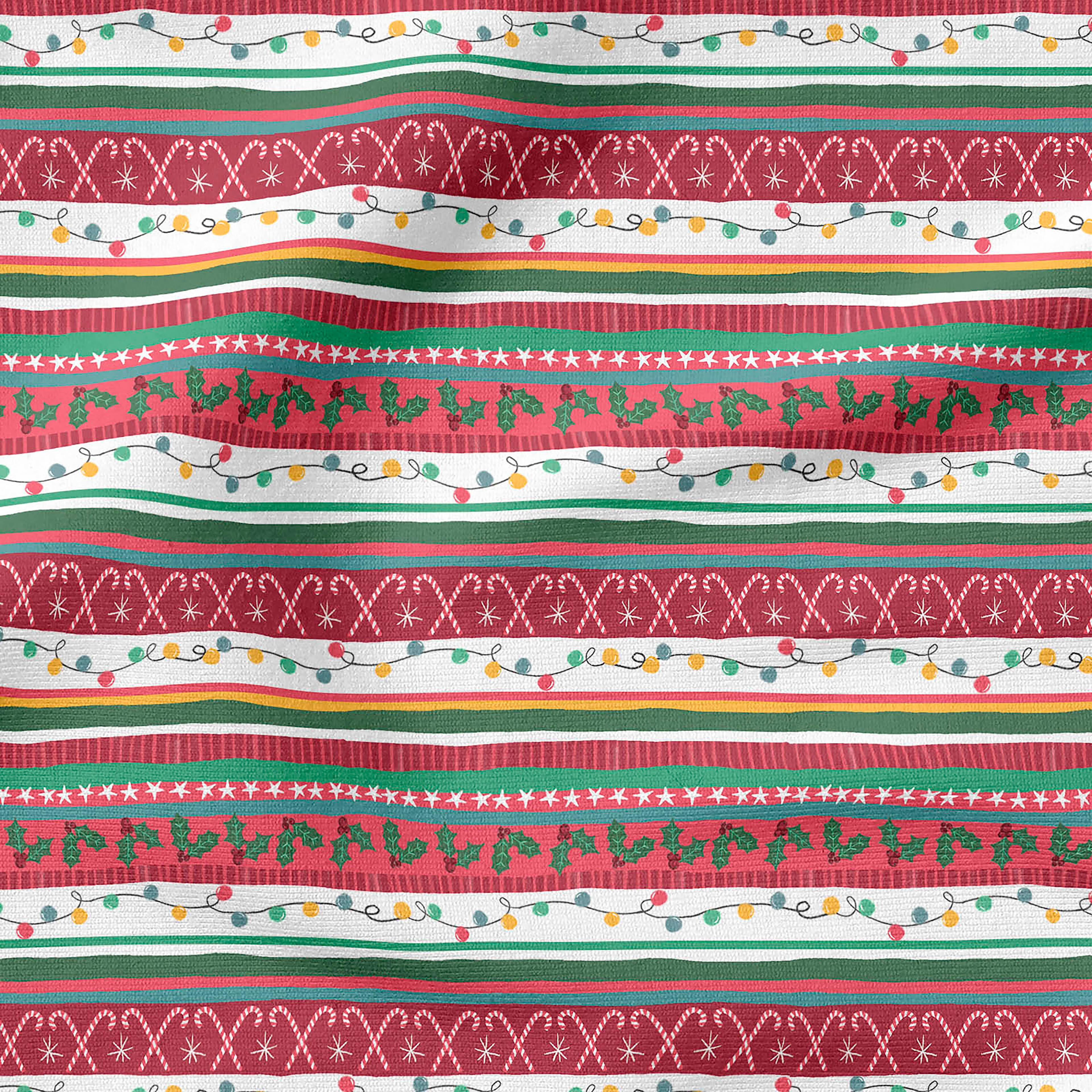 Fabric Editions Multicolor Holiday Tinsel Stripe Cotton Fabric