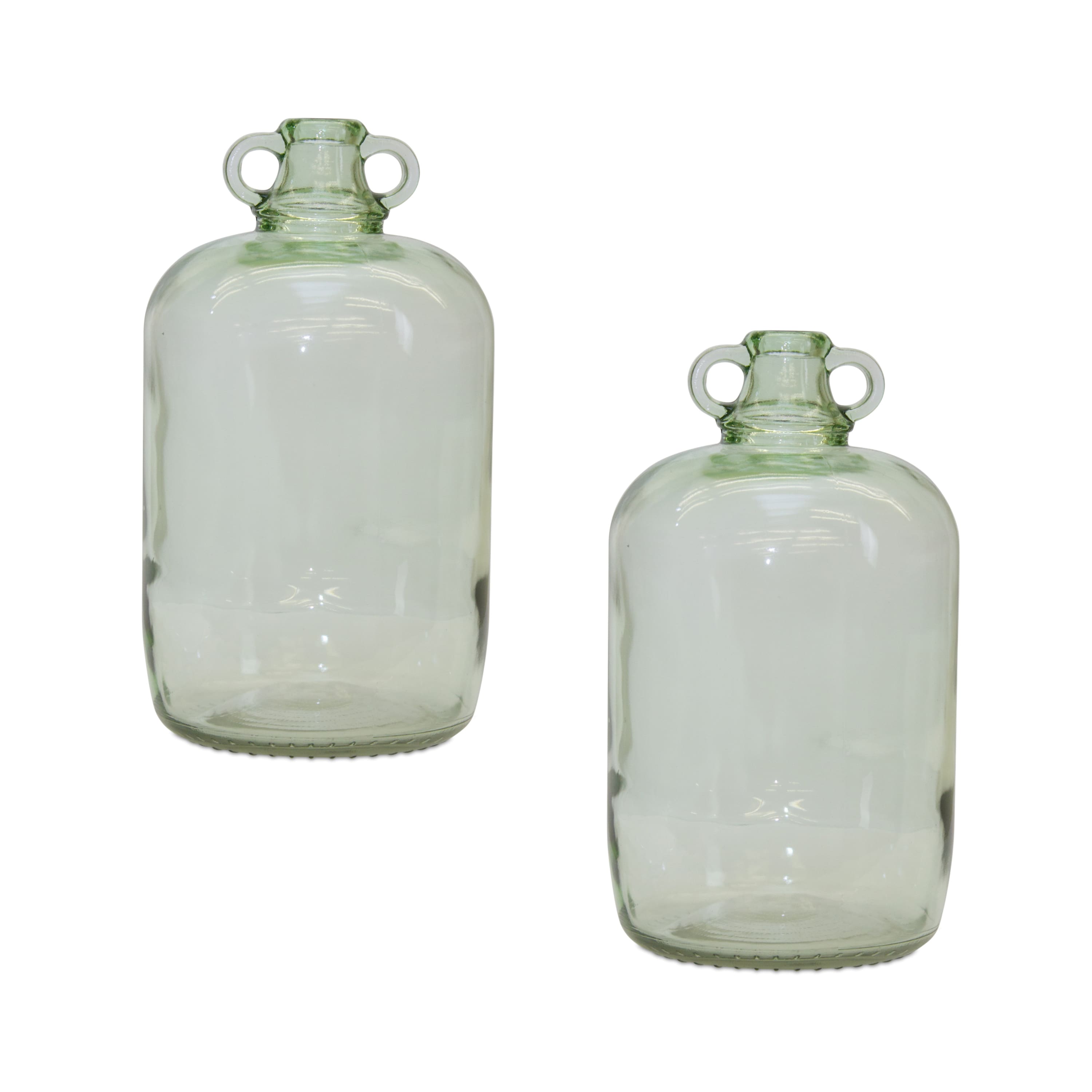 12.25&#x22; Sage Green Glass Jug Vases, 2ct.