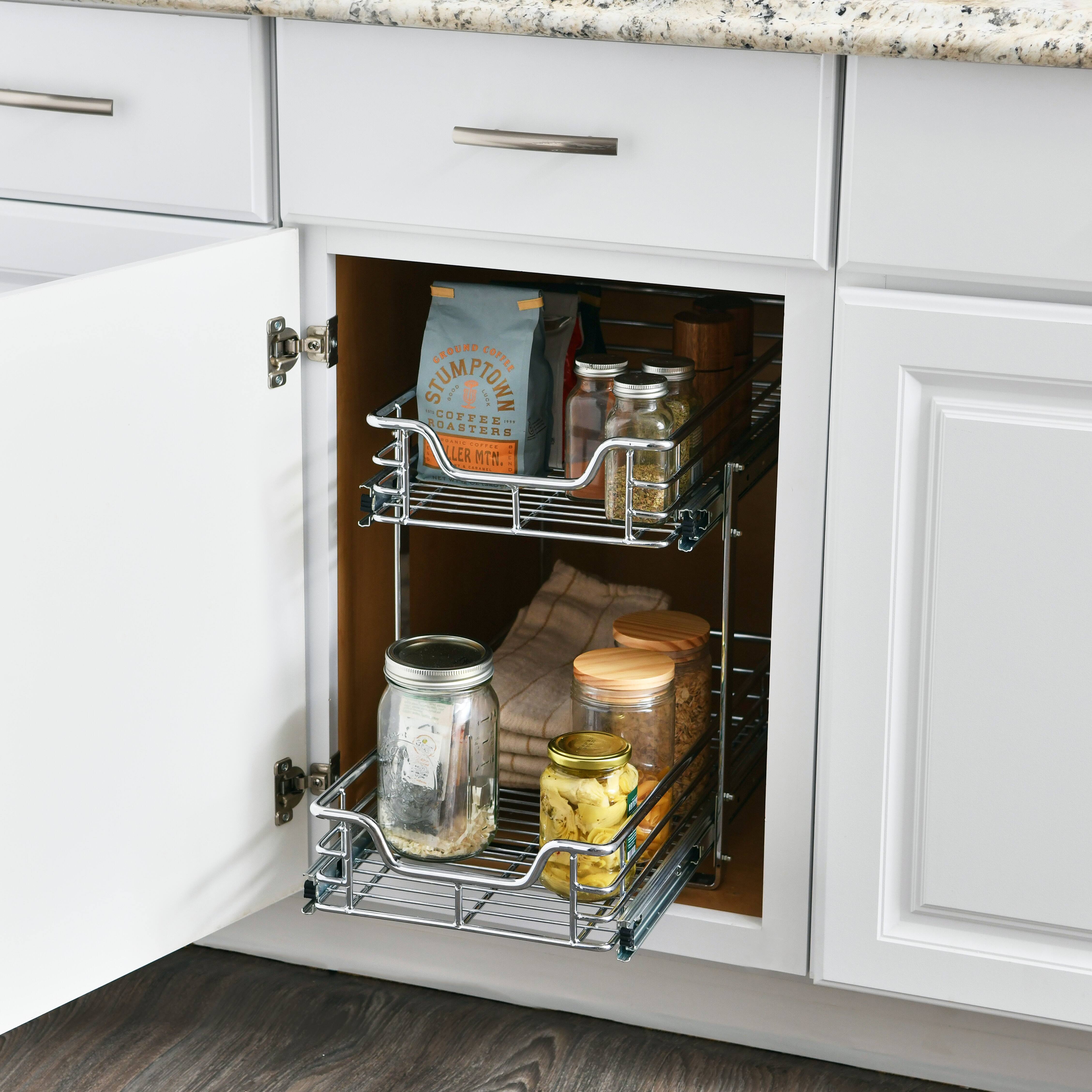 Household Essentials Glidez Chrome 2-Tier Cabinet Organizer