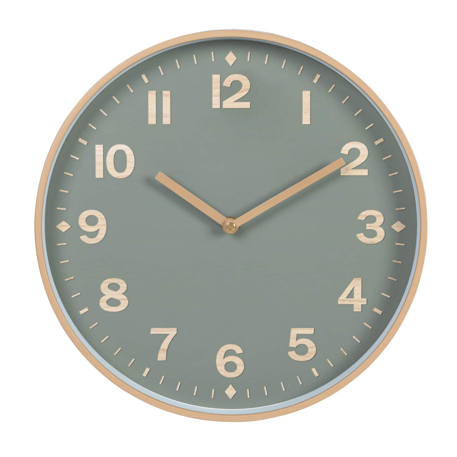 Hello Honey® Green & Tan Round Plastic Wall Clock