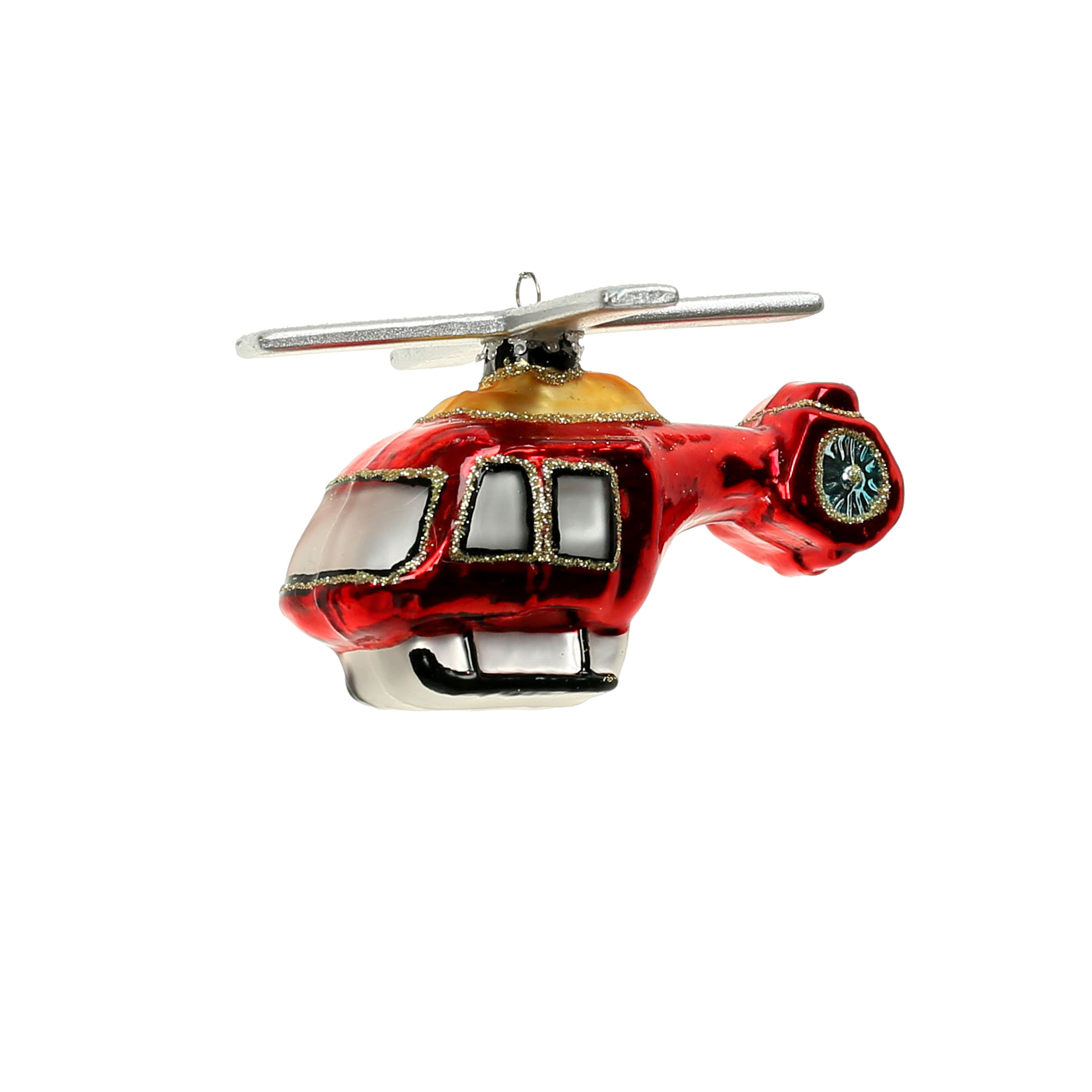4&#x22; Red Helicopter Glass Ornament by Ashland&#xAE;