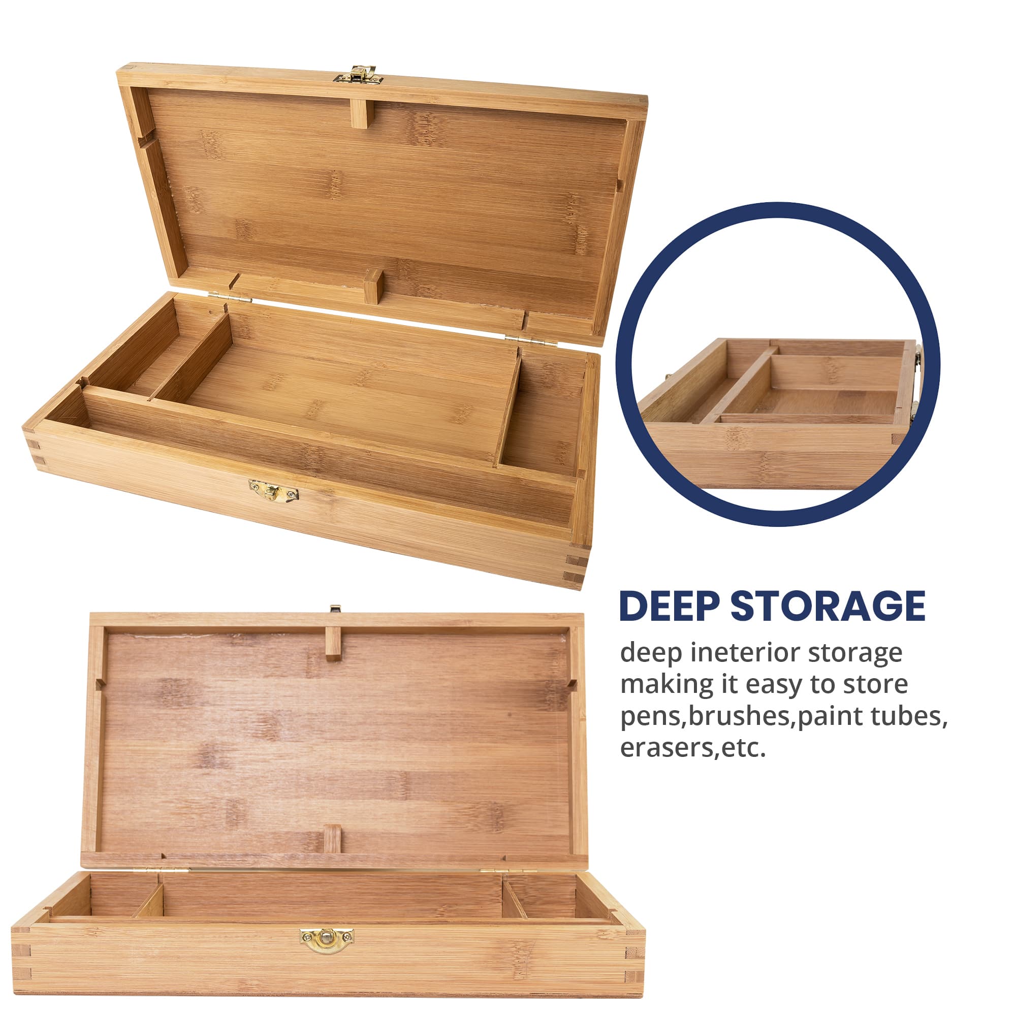 Pacific Arc 13" x 8" Bamboo Paint Box with Palette & 4 Compartments