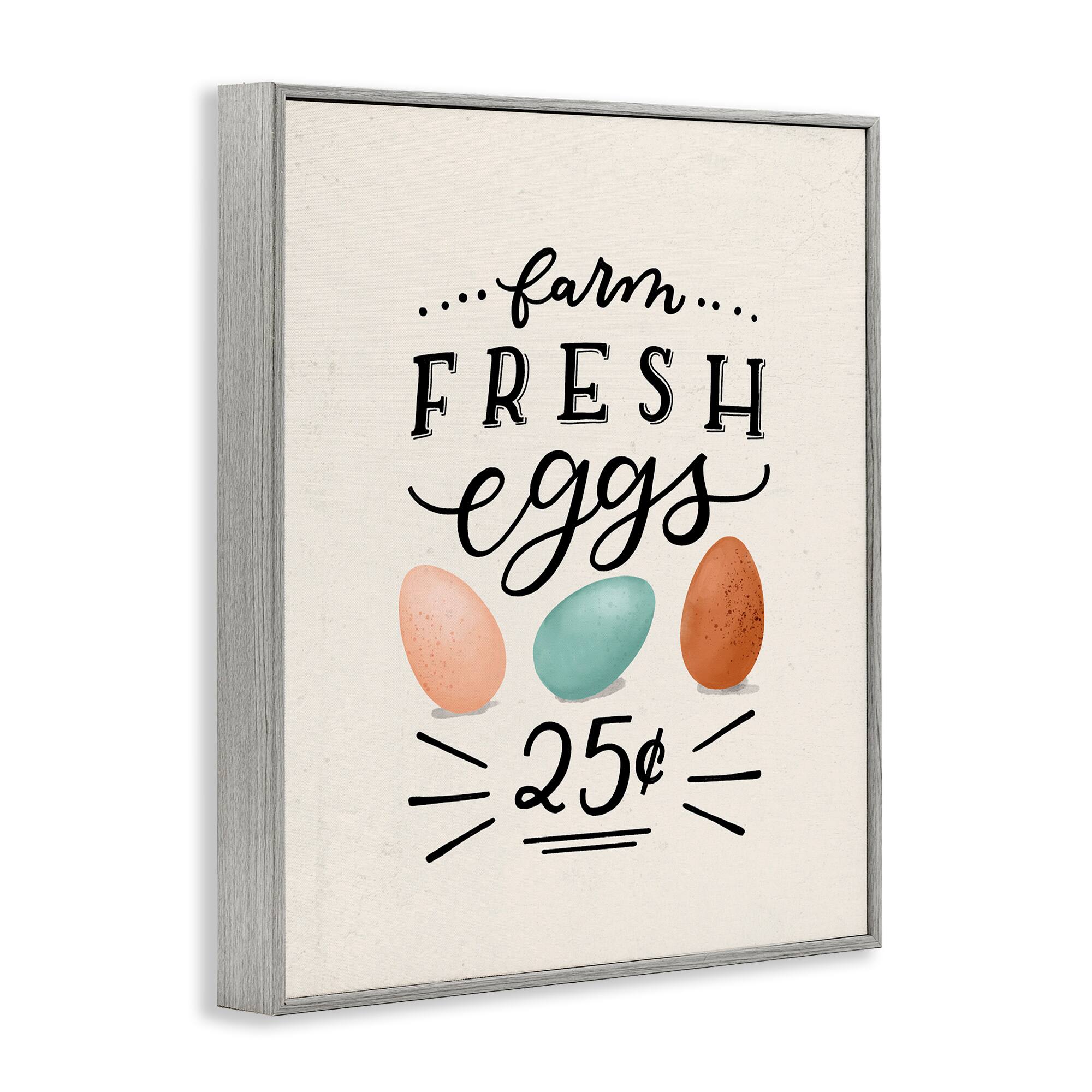 Stupell Industries Farm Fresh Eggs Sign Framed Giclee Art