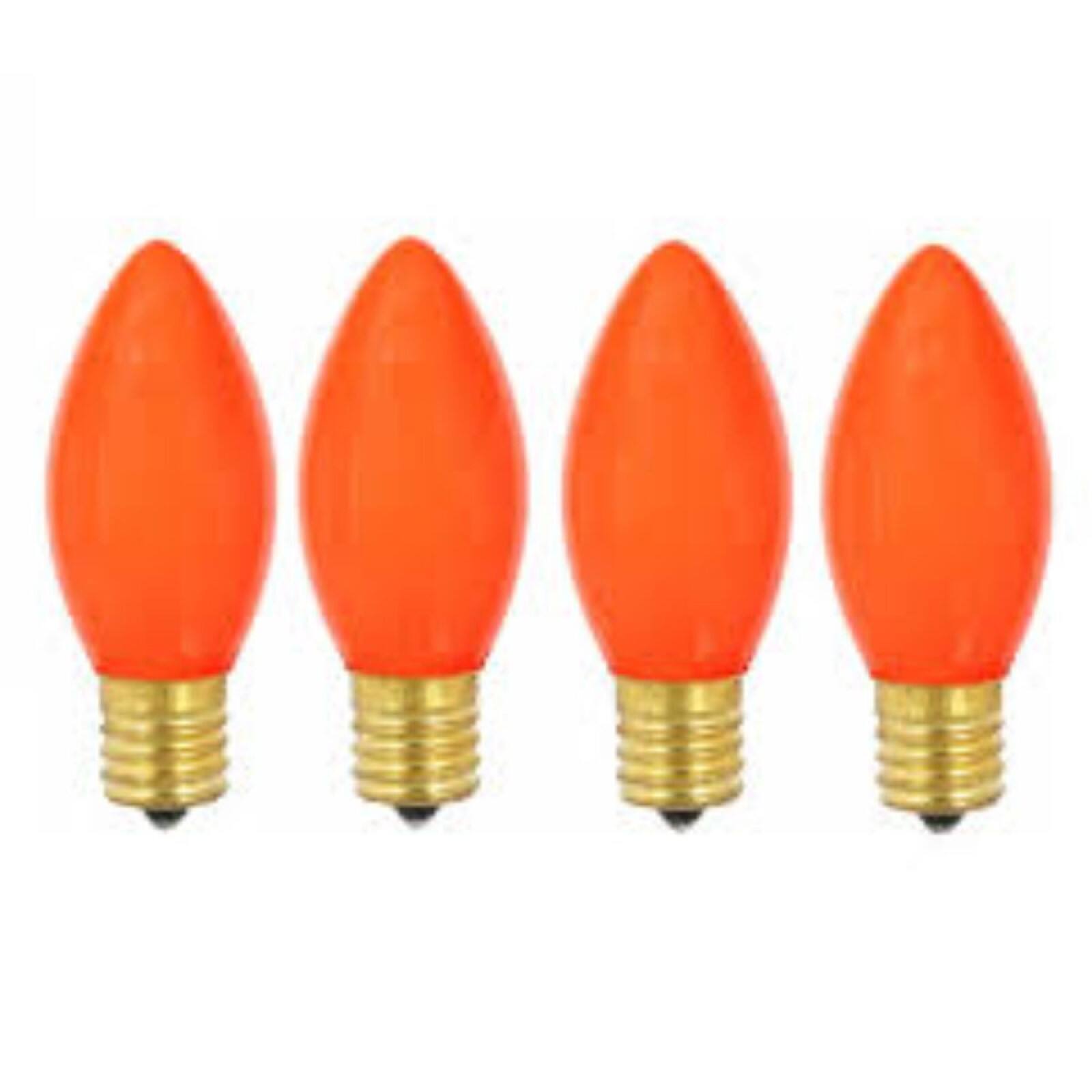 Orange Opaque C9 Replacement Bulbs, 4ct.