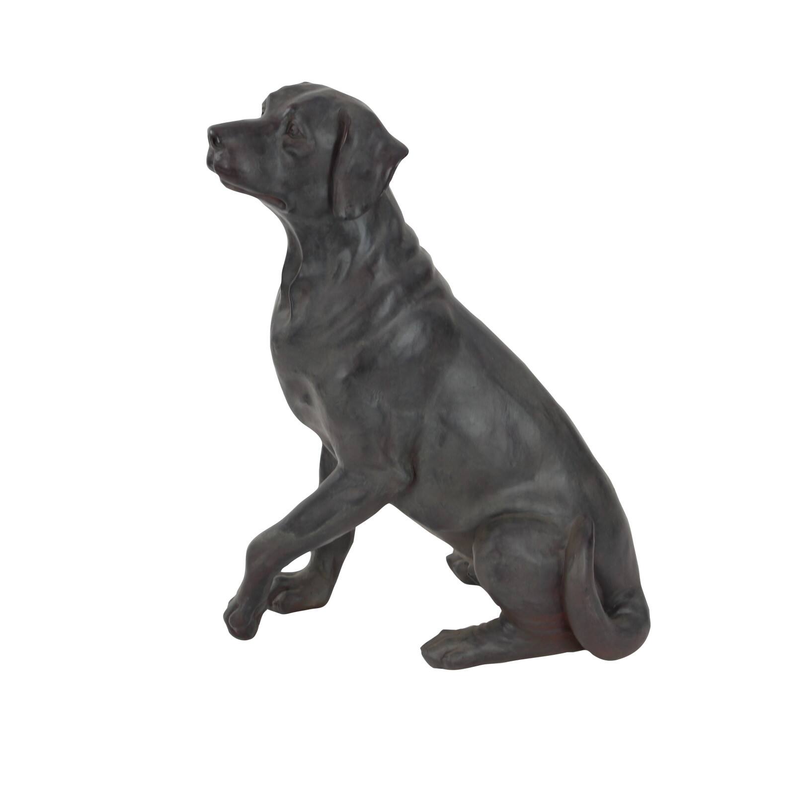 20&#x22; Brown Traditional Polystone Dog Sculpture