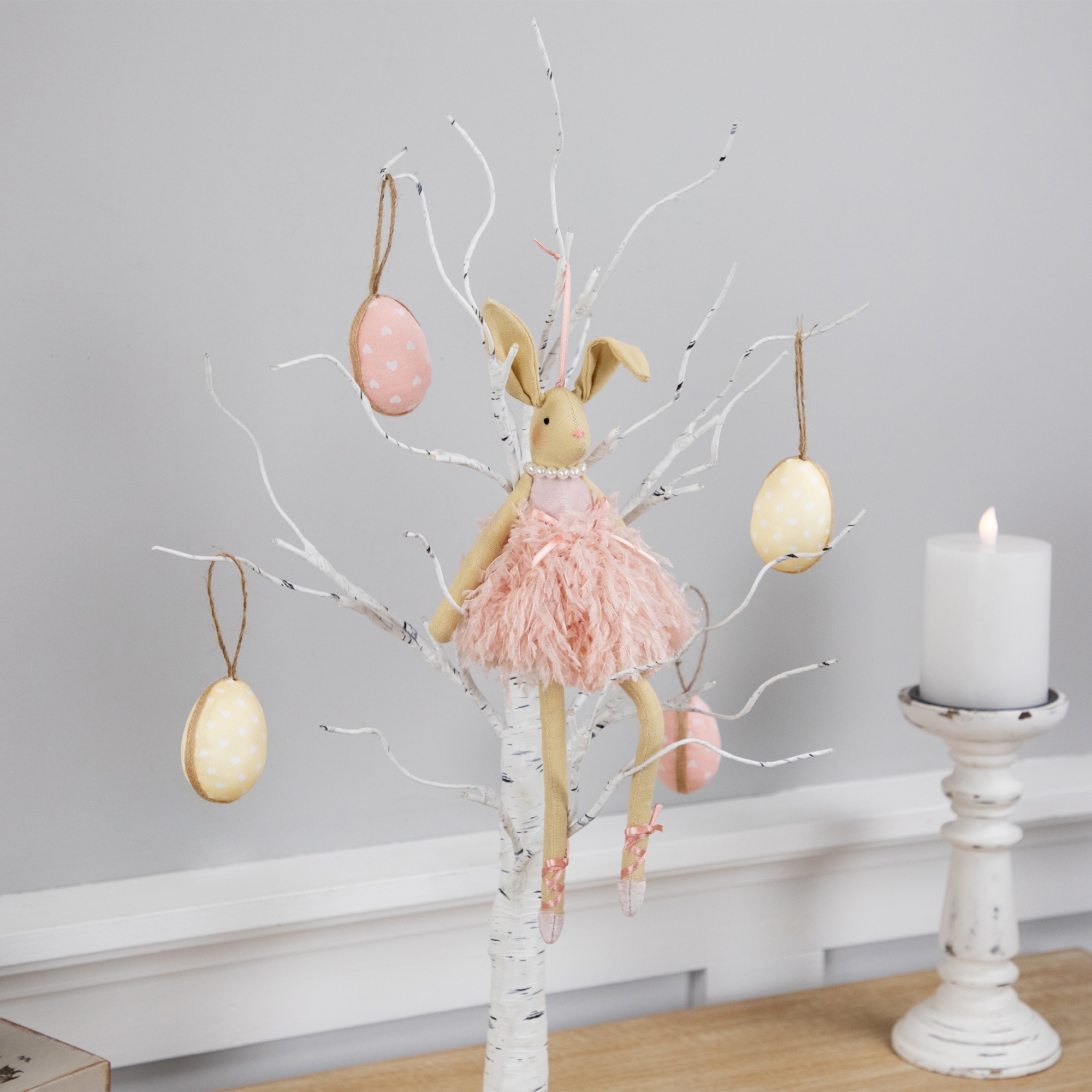 13&#x22; Plush Ballerina Bunny Easter Wall Decoration