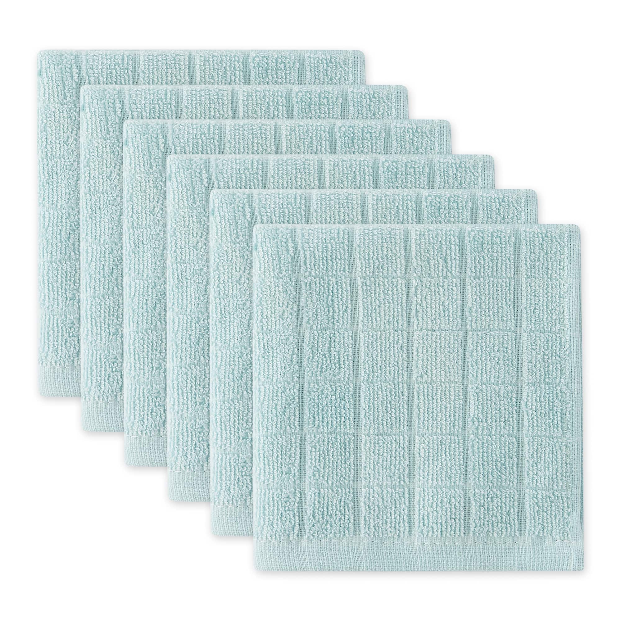 DII Solid Blue Windowpane Terry Dishcloth (Set of 6), 1 - Foods Co.