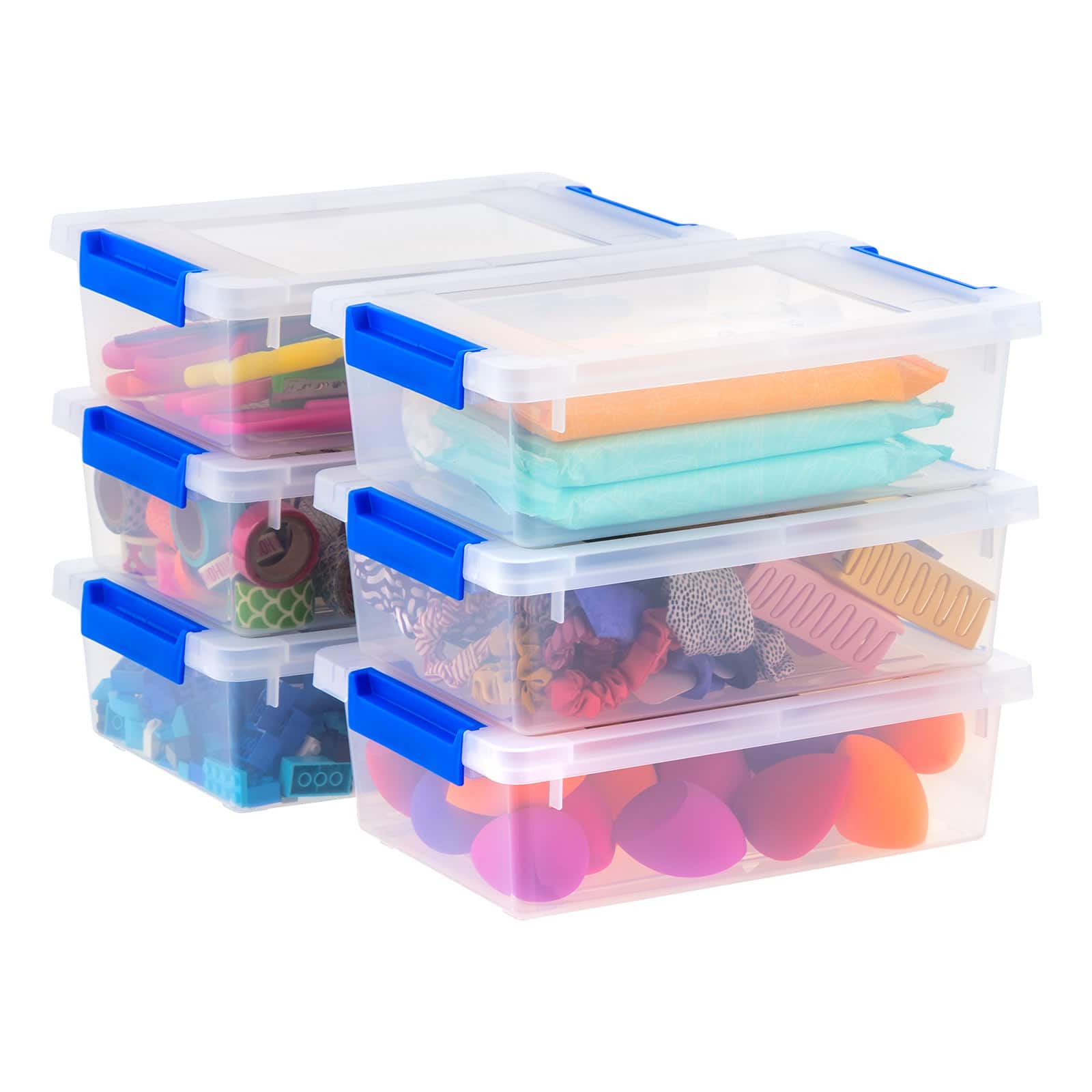 Iris&#xAE; 2.4 qt. Clear Latching Storage Totes, Set of 6
