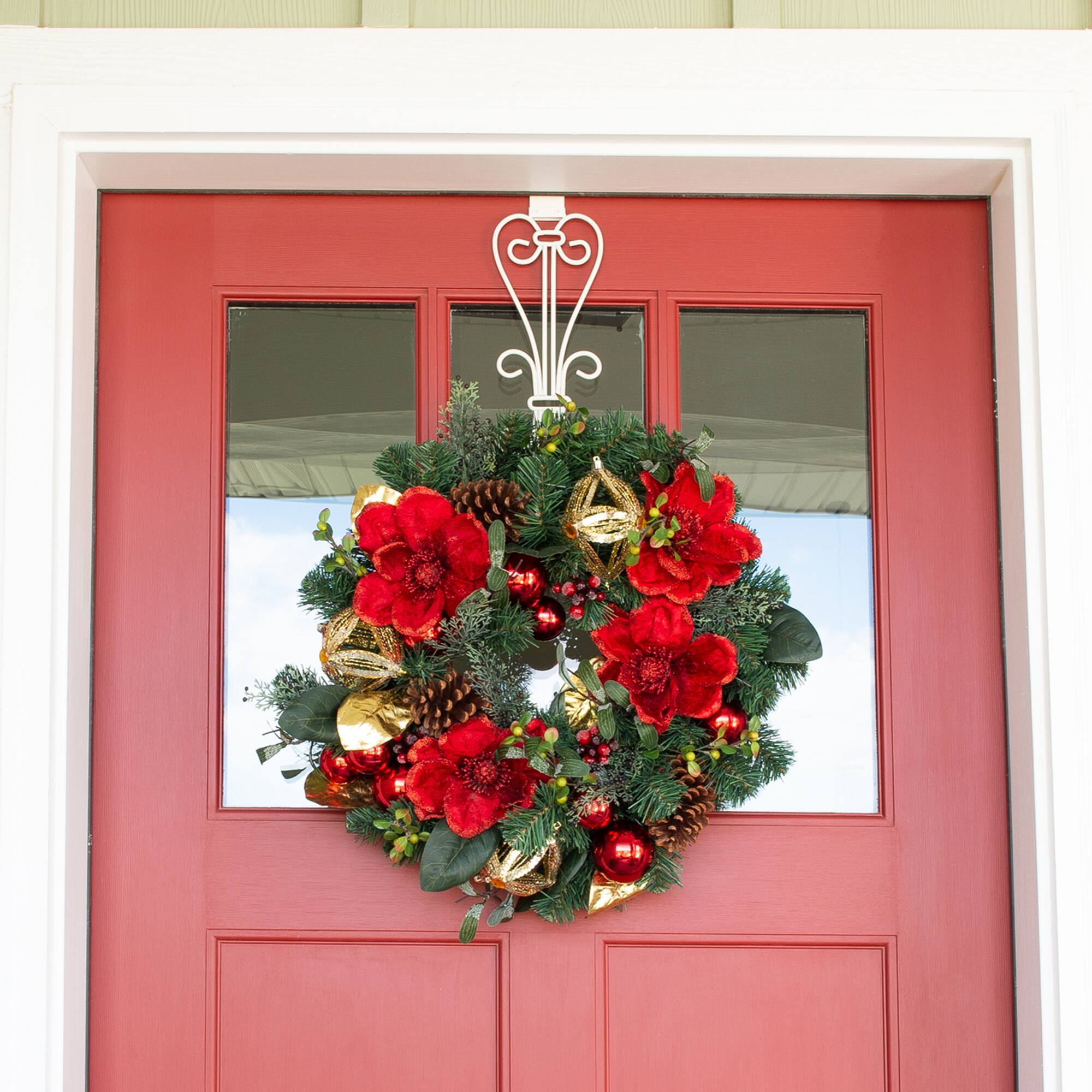 Village Lighting 24" Red Magnolia Wreath