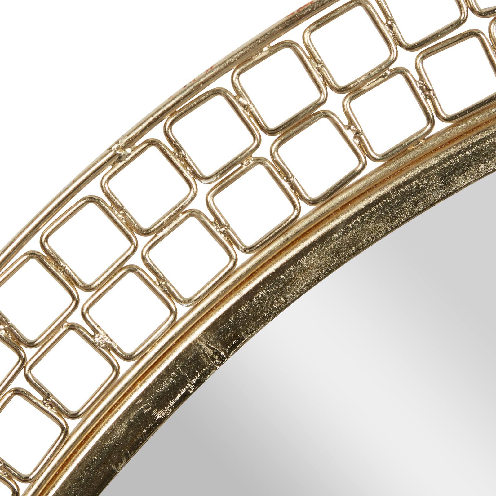 37&#x22; Gold Metal Contemporary Round Wall Mirror