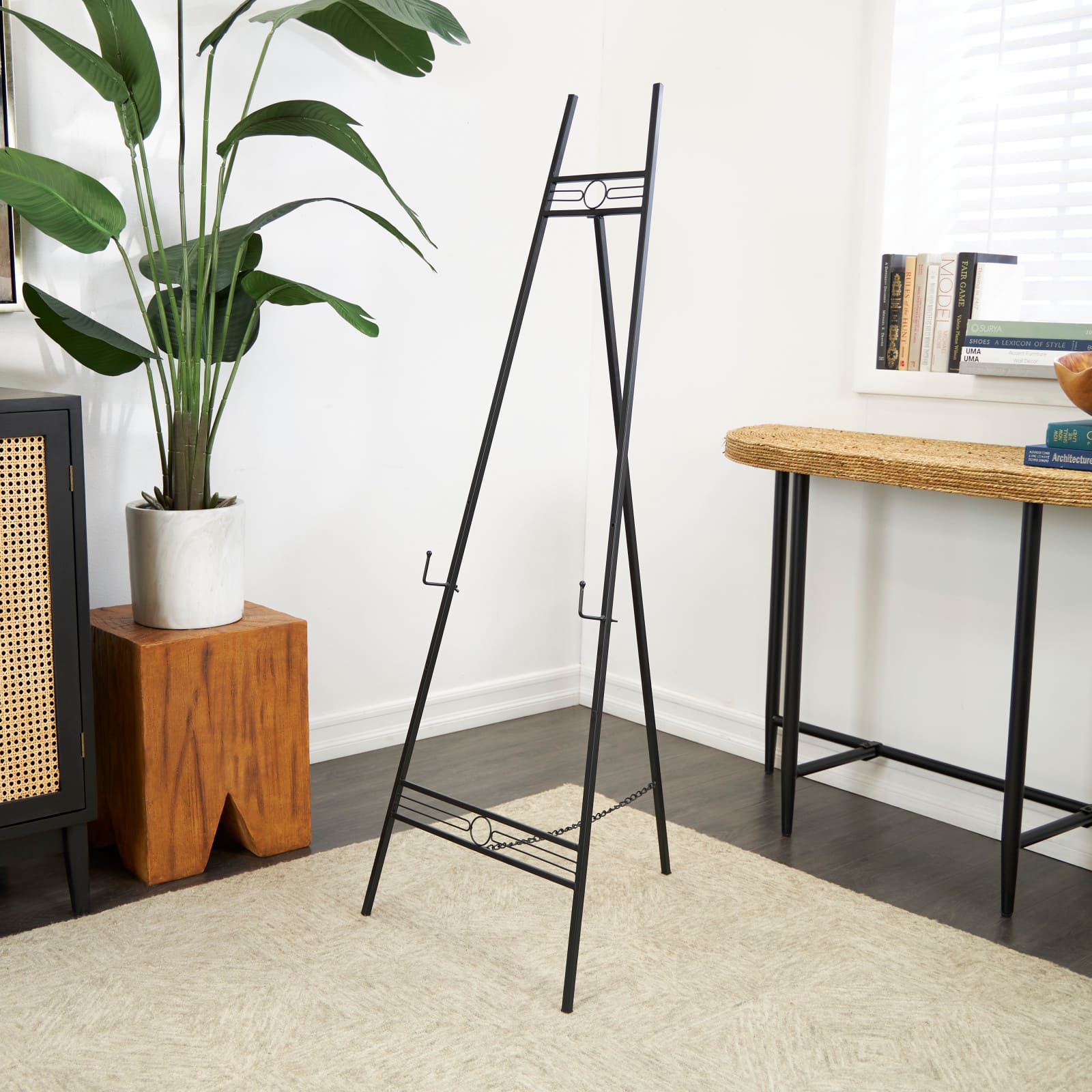 56" Black Metal Adjustable Display Stand Easel