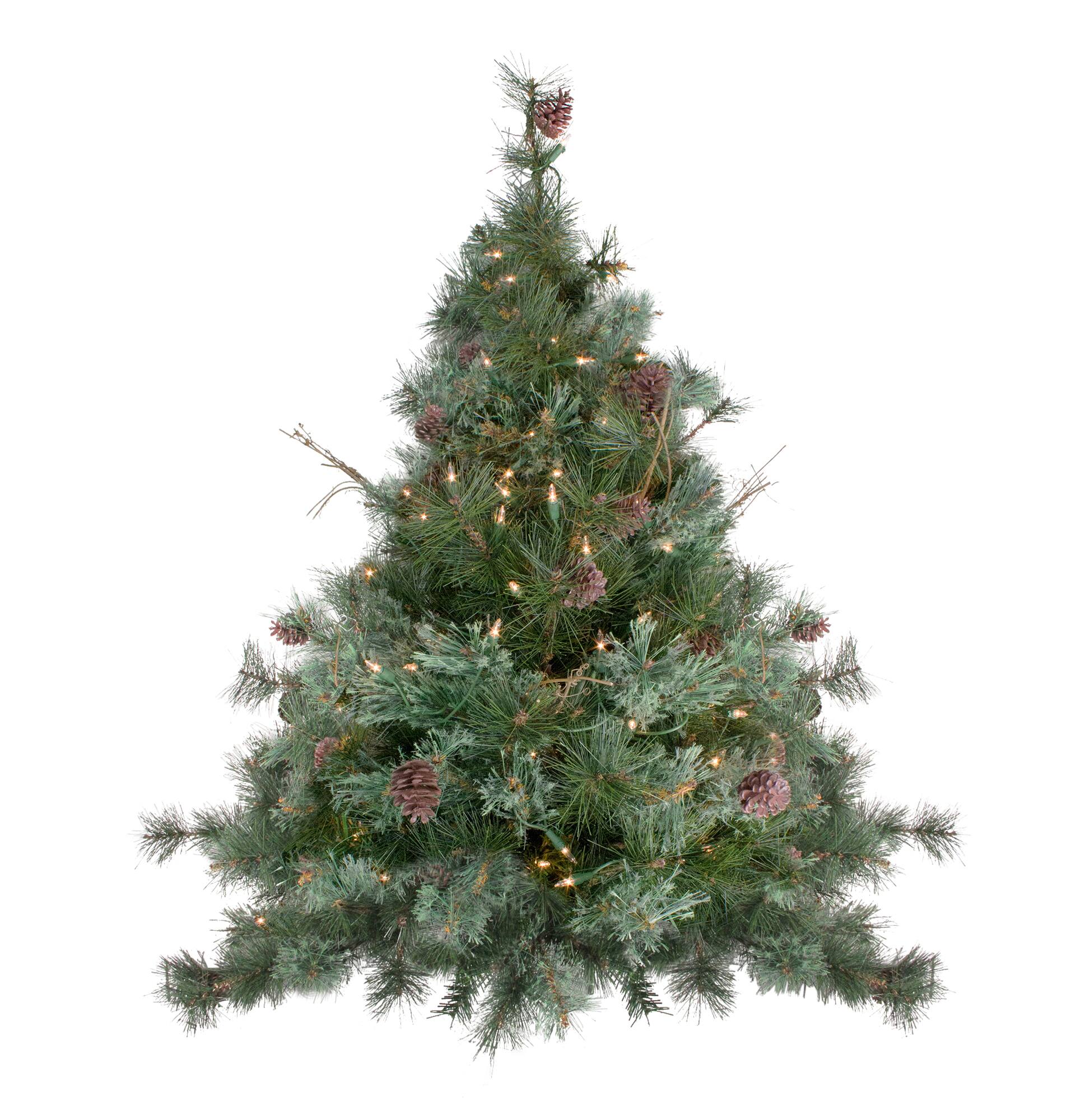 4 Ft. Pre-Lit Country Mixed Pine Artificial Christmas Wall or Door Tree, Clear Lights