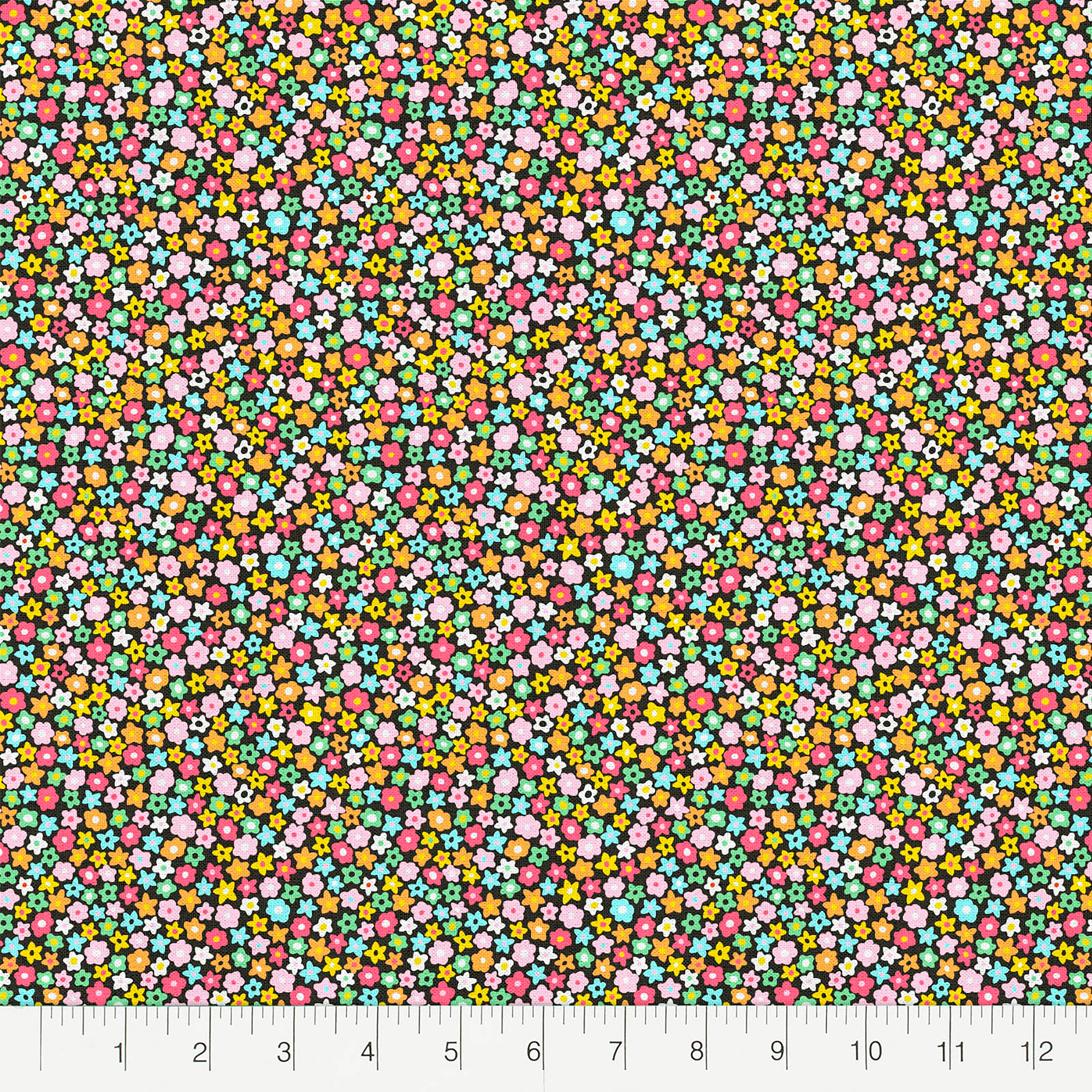 Fabric Editions Navy Blooming Buds Cotton Fabric