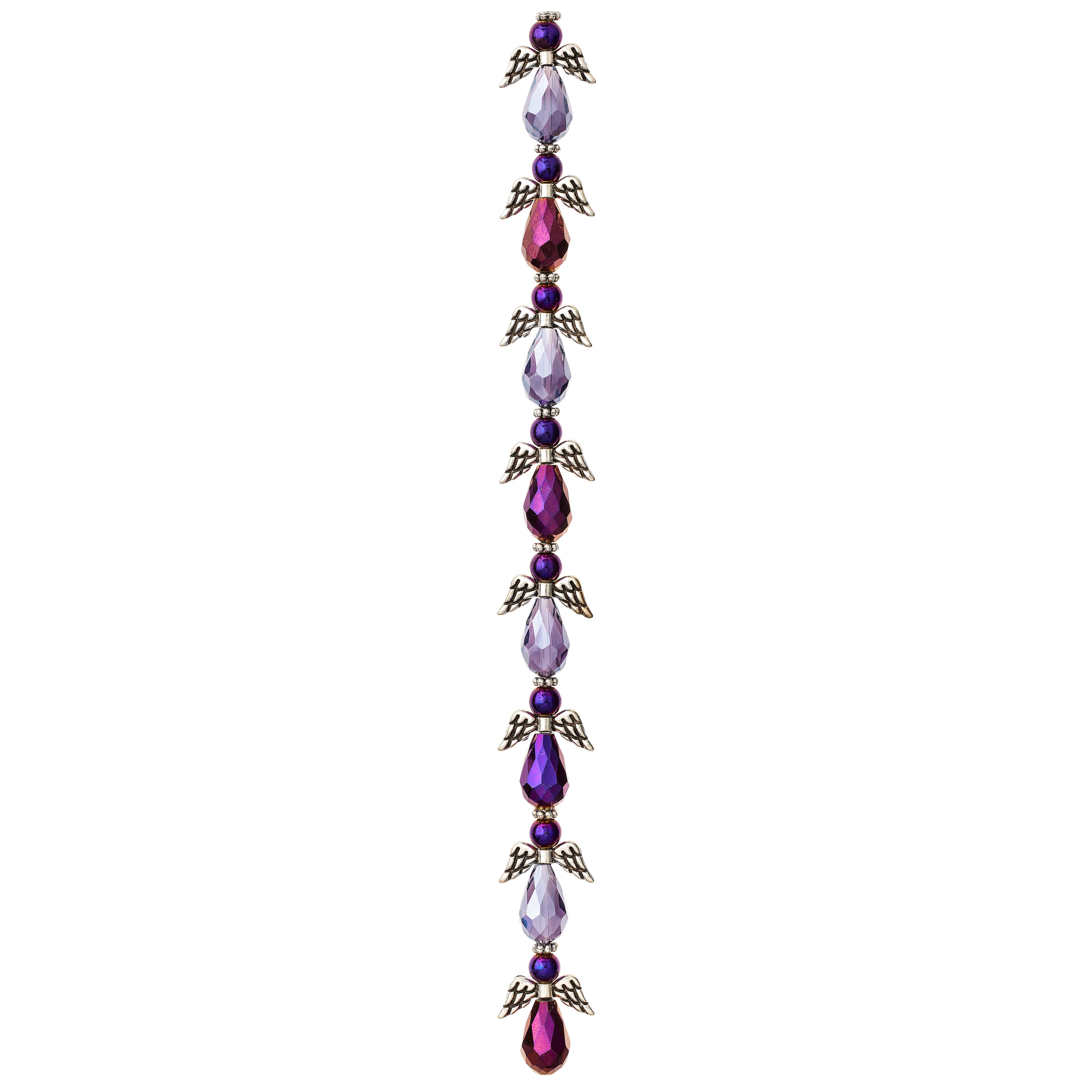 Purple Mix Glass &#x26; Metal Angel Beads by Bead Landing&#x2122;