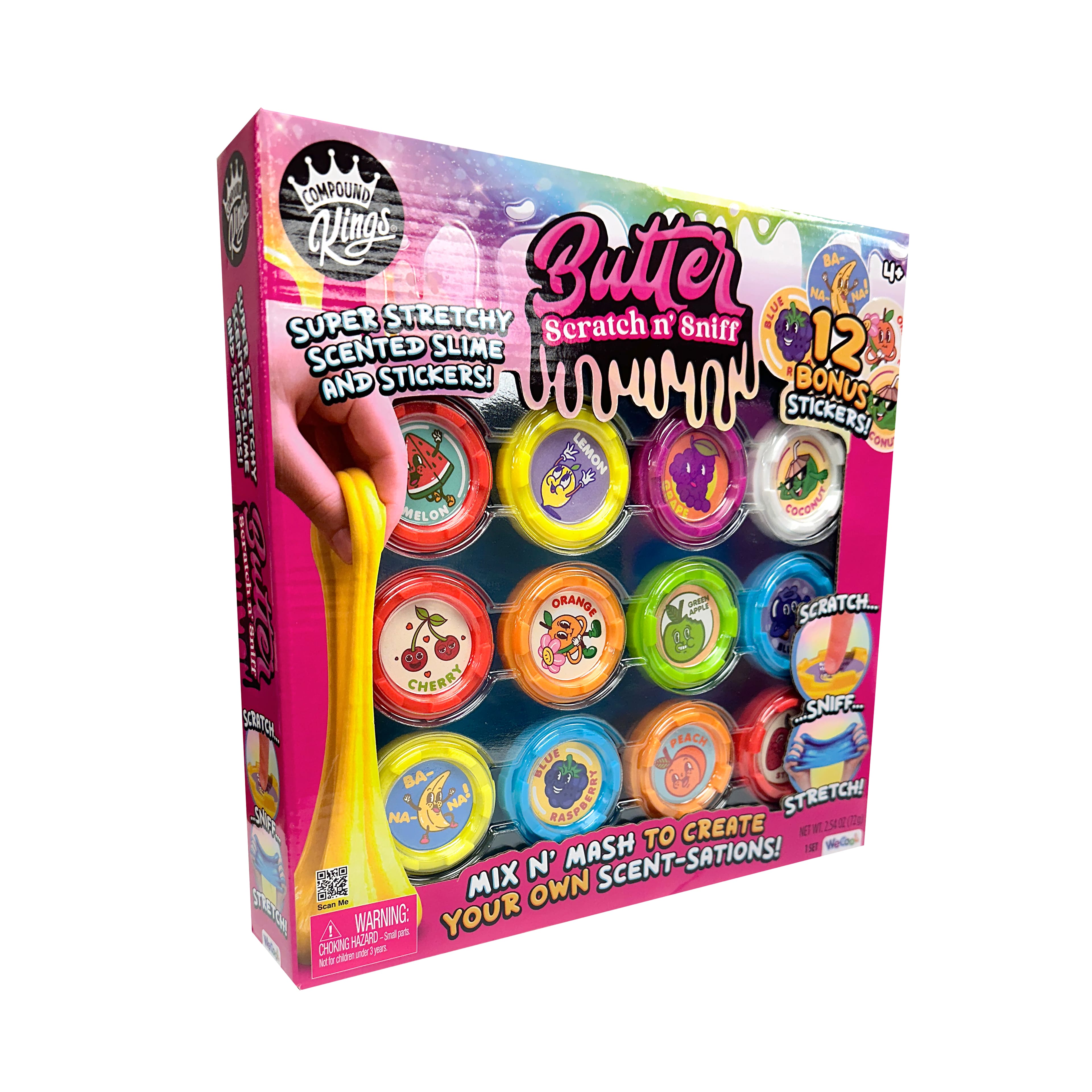 Compound Kings&#xAE; Butter Scratch n&#x27; Sniff Scented Slime &#x26; Stickers