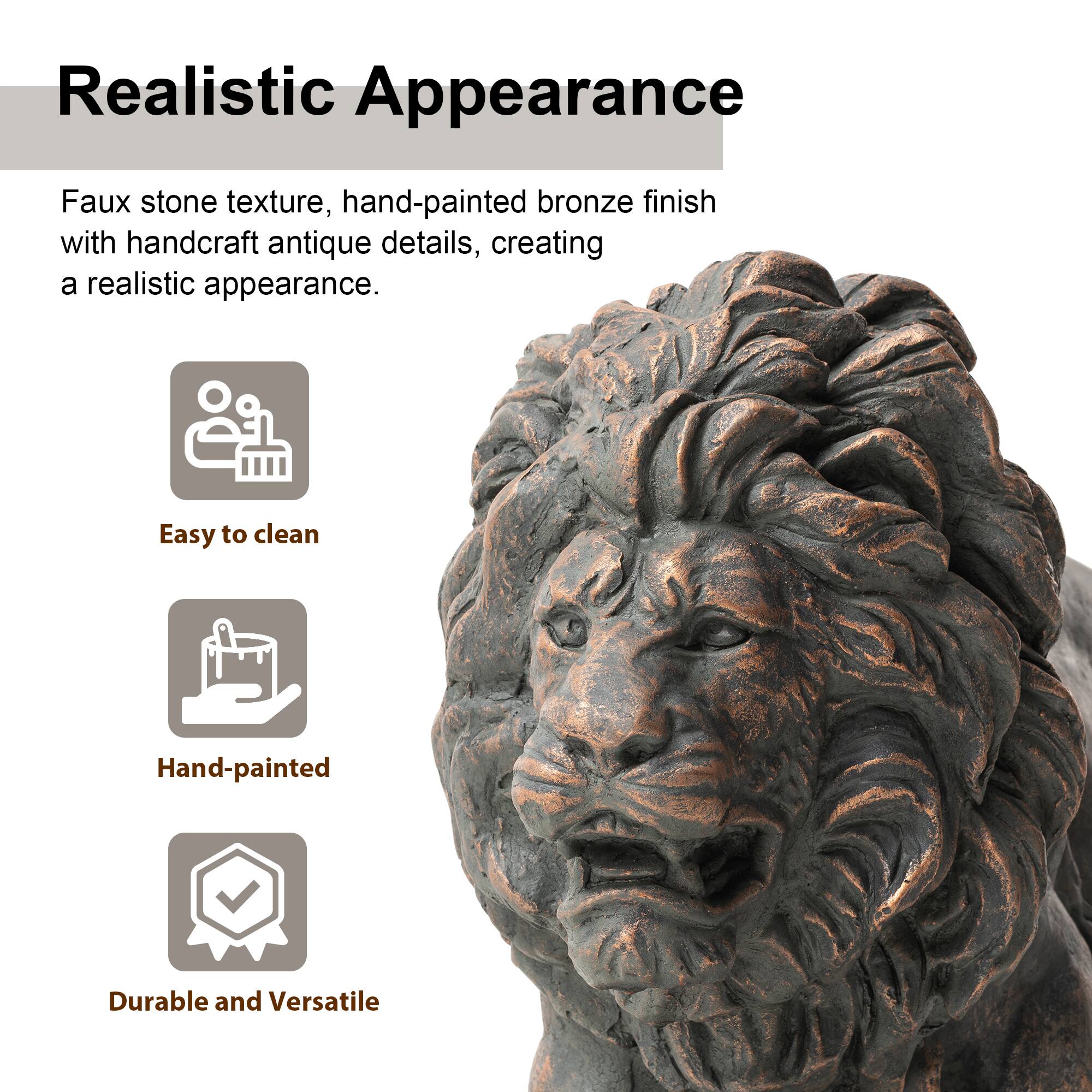 Glitzhome&#xAE; 24.5&#x22; Walking Lion Garden Statue