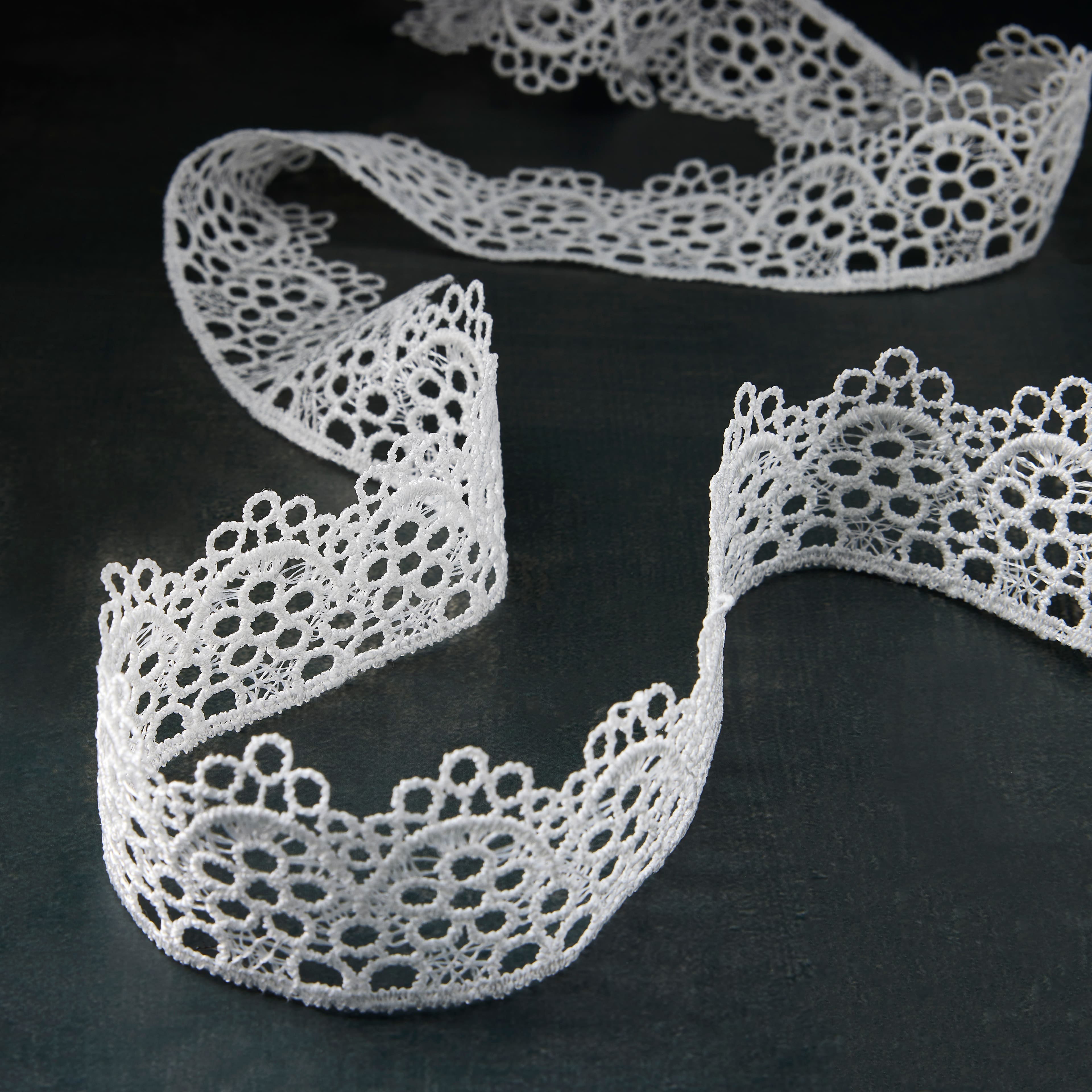 12 Pack: 1.5&#x22; x 3yd. Lace Flower Ribbon by Celebrate It&#xAE;